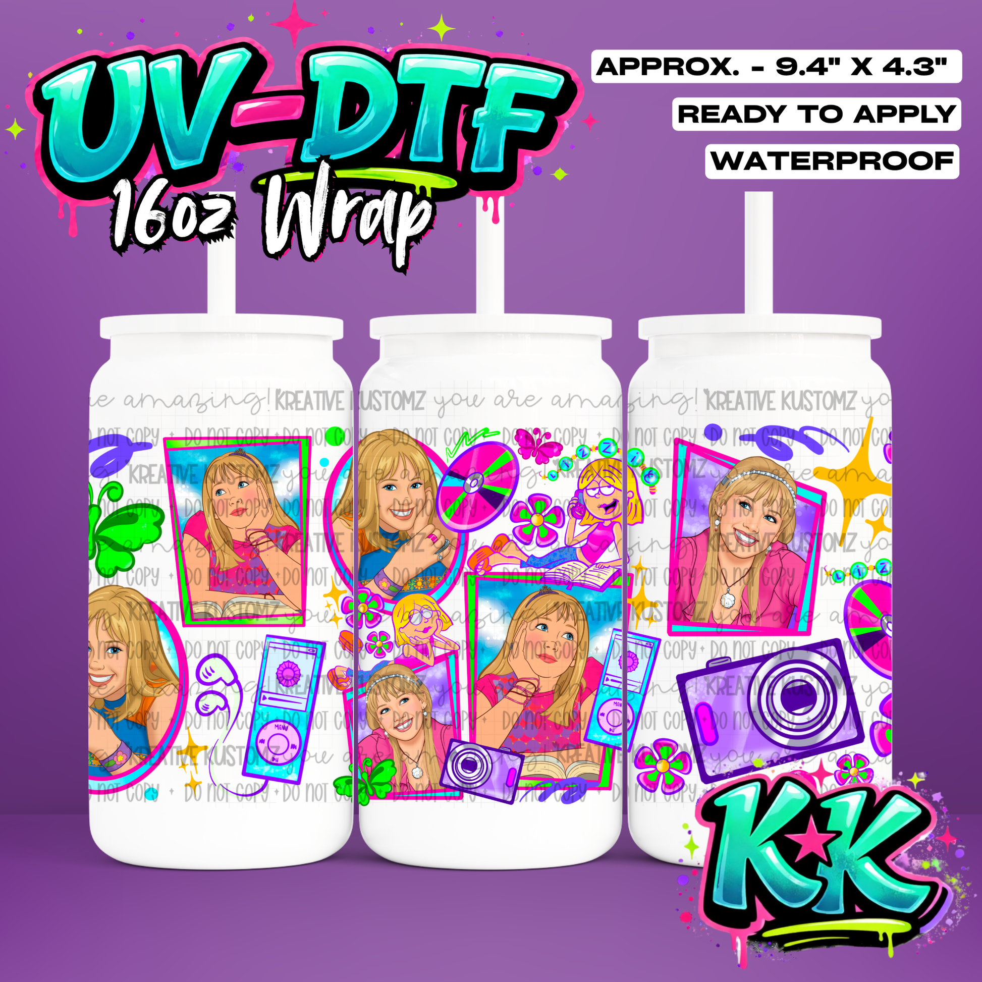 6443 | UV DTF Cup Wrap for 16oz Libbey Glass