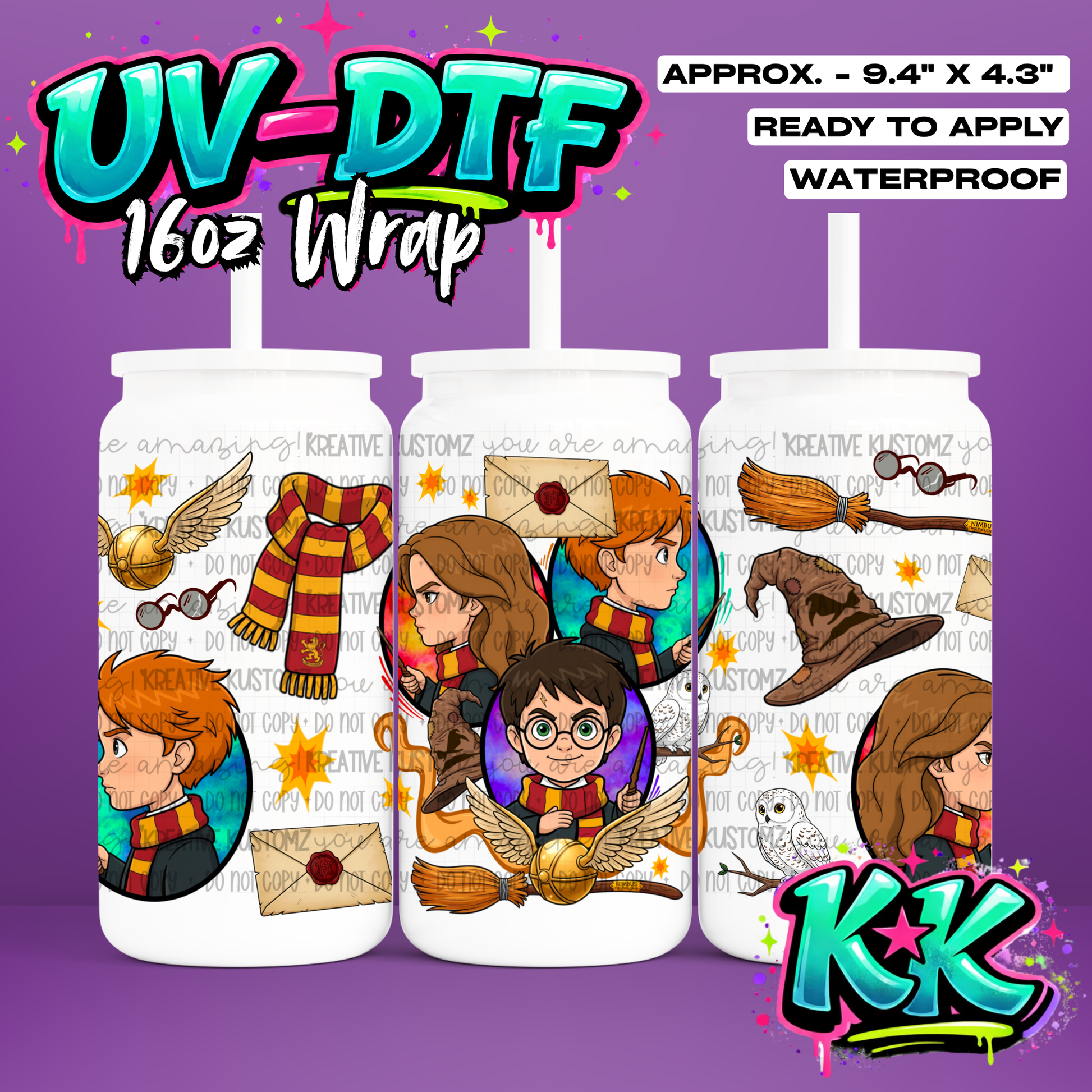 6450 | UV DTF Cup Wrap for 16oz Libbey Glass