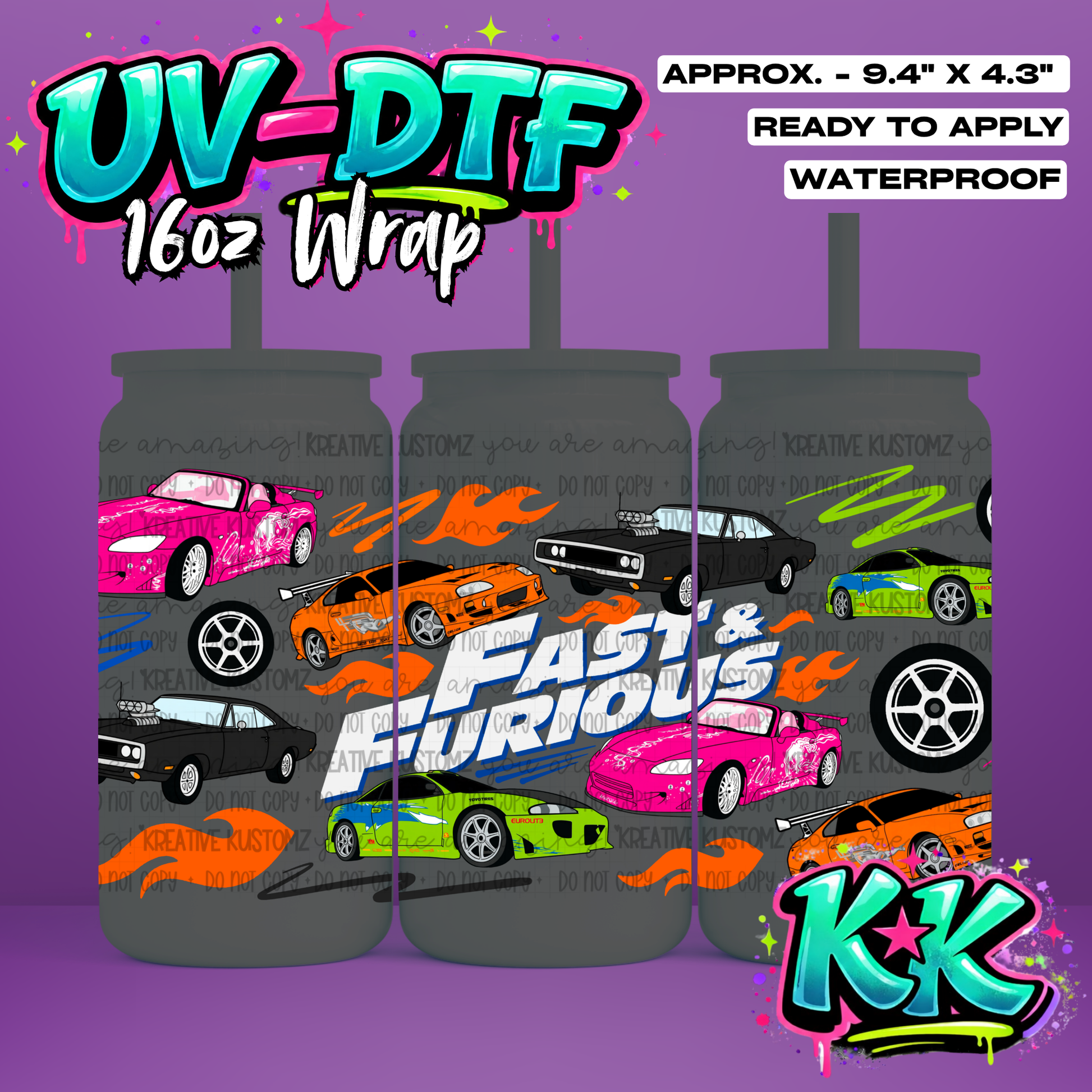 6454 | UV DTF Cup Wrap for 16oz Libbey Glass