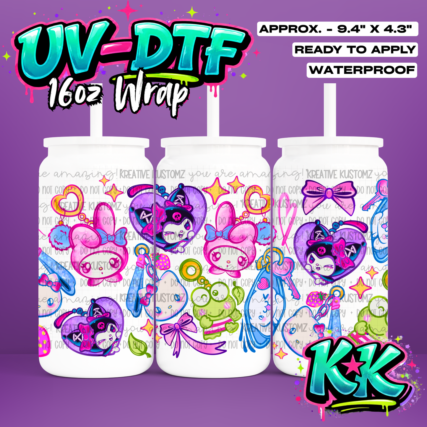 6458 | UV DTF Cup Wrap for 16oz Libbey Glass