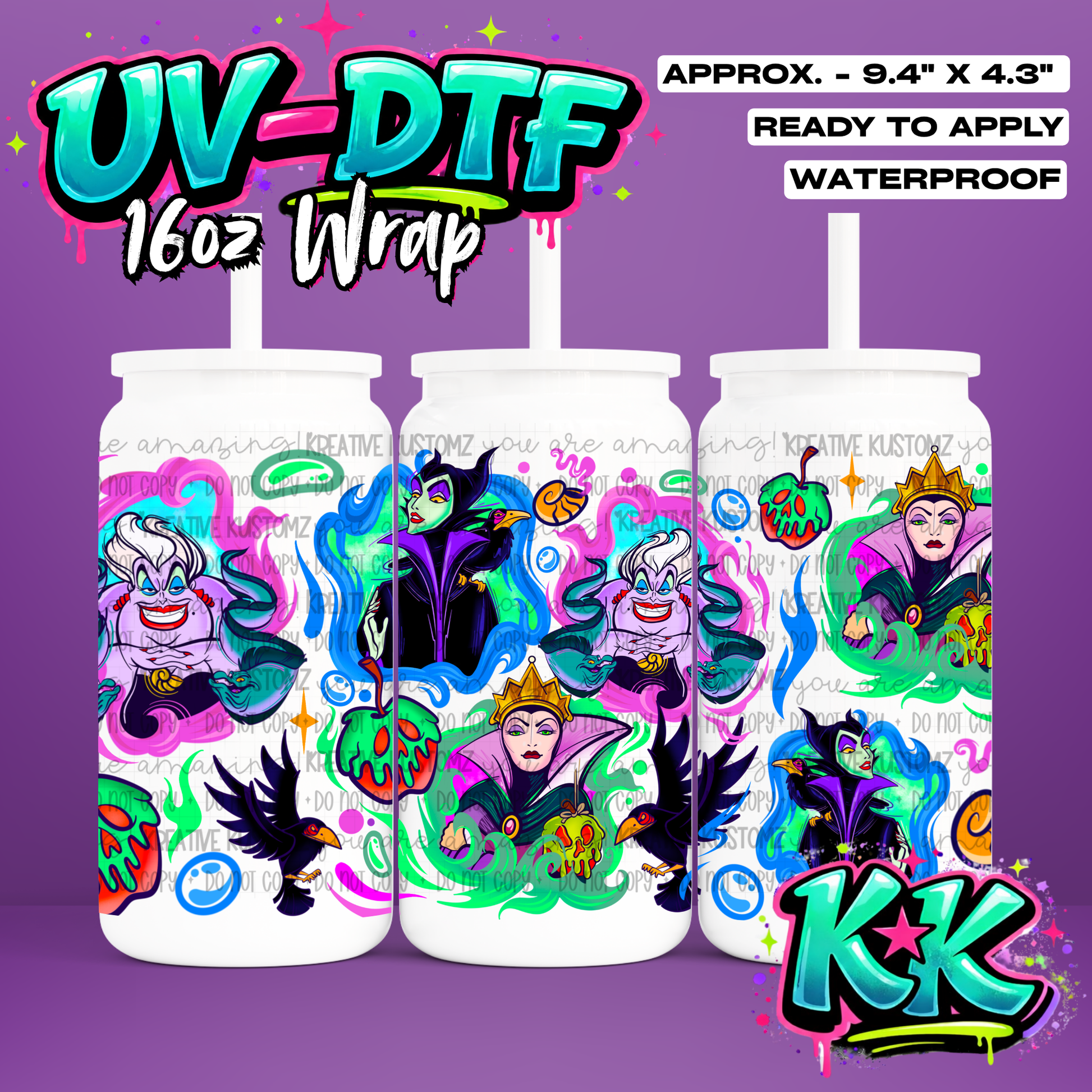 6459 | UV DTF Cup Wrap for 16oz Libbey Glass