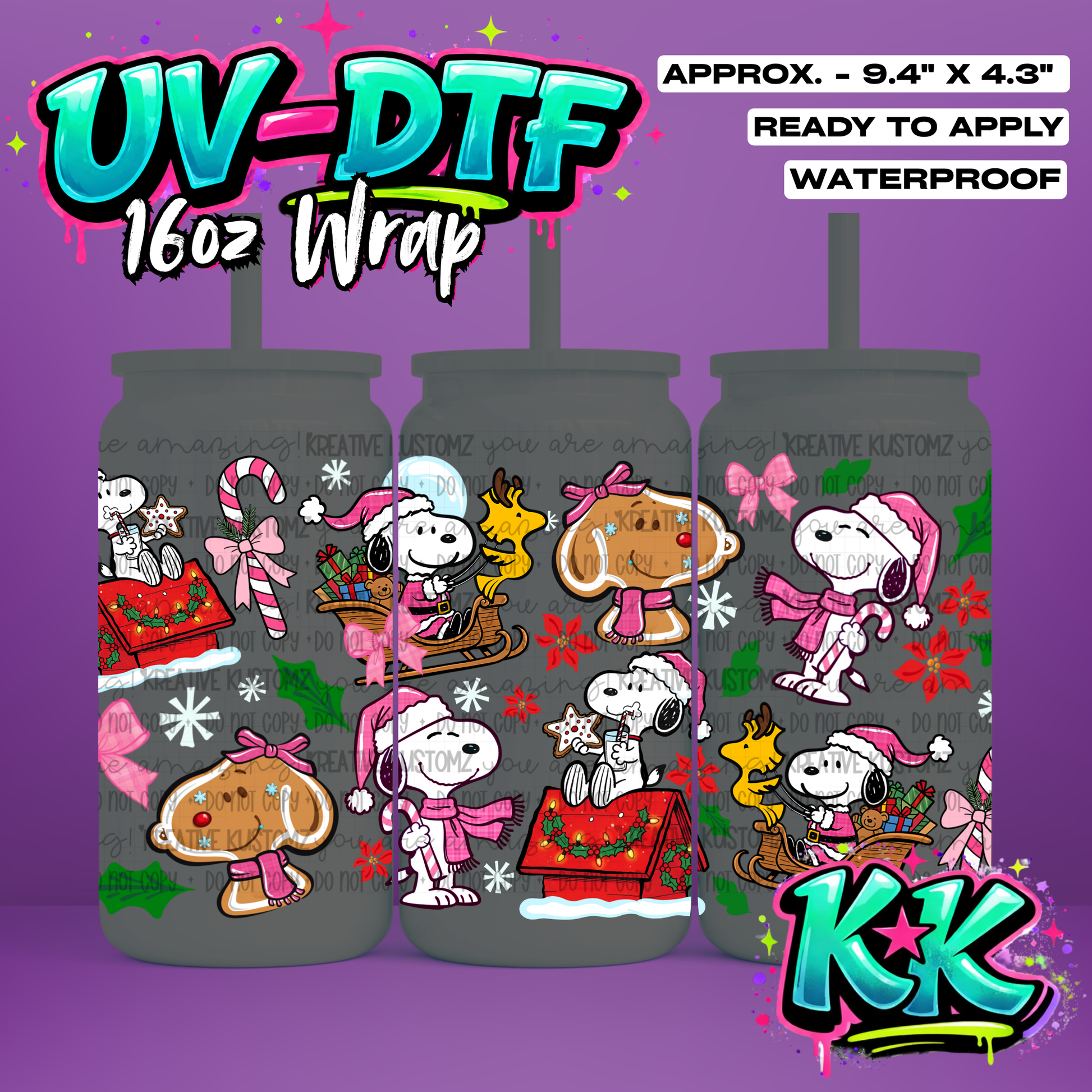 6464 | UV DTF Cup Wrap for 16oz Libbey Glass
