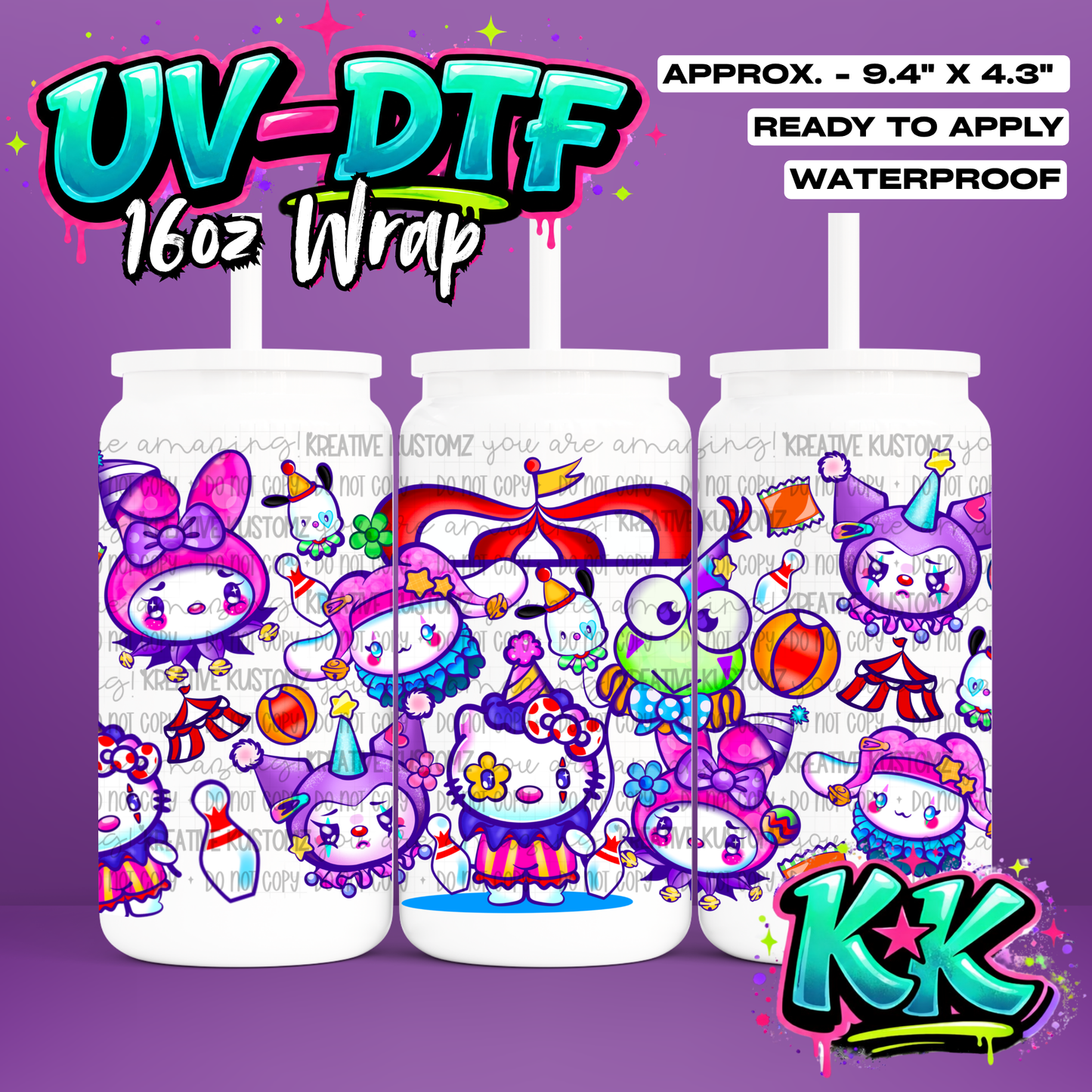 6465 | UV DTF Cup Wrap for 16oz Libbey Glass