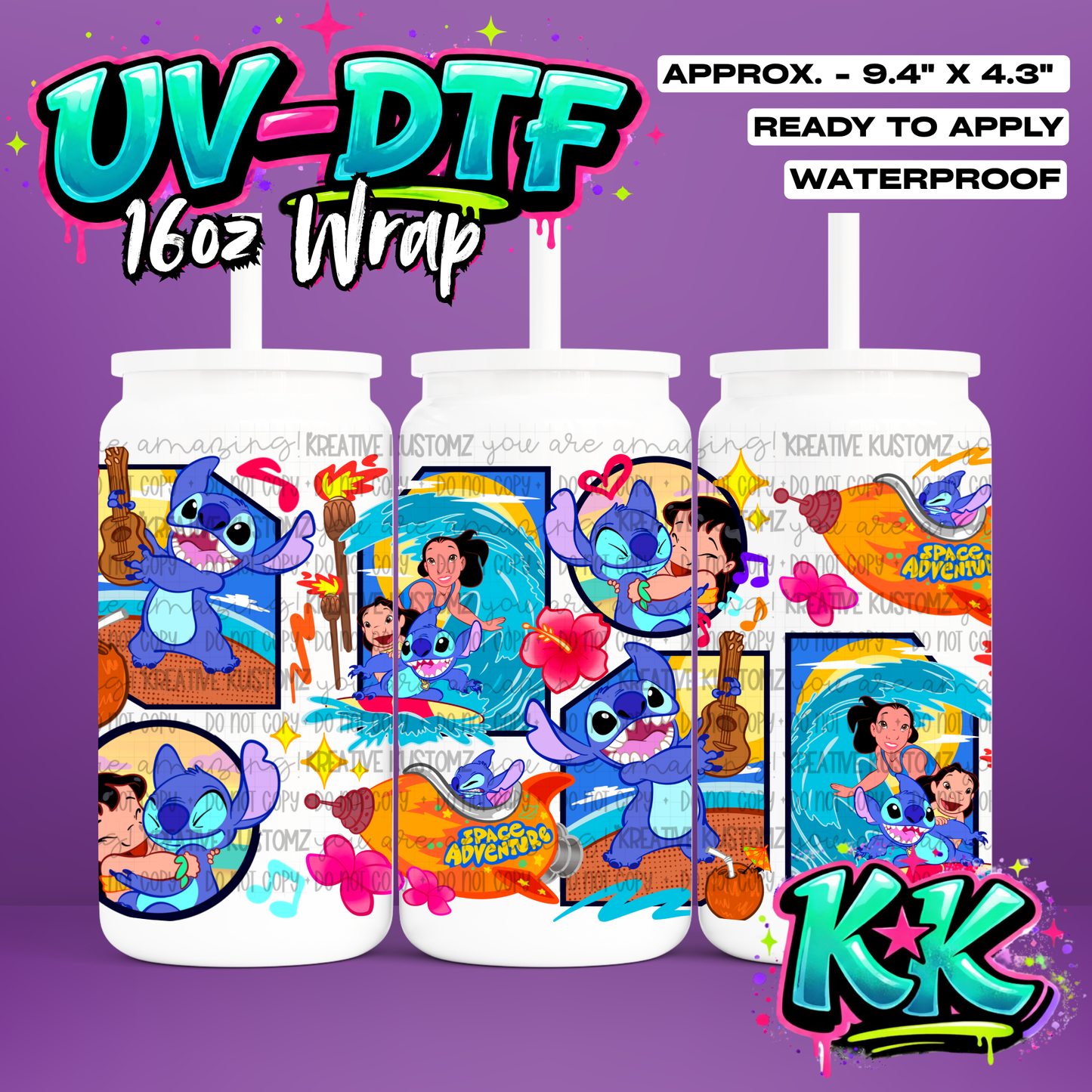 6473 | UV DTF Cup Wrap for 16oz Libbey Glass