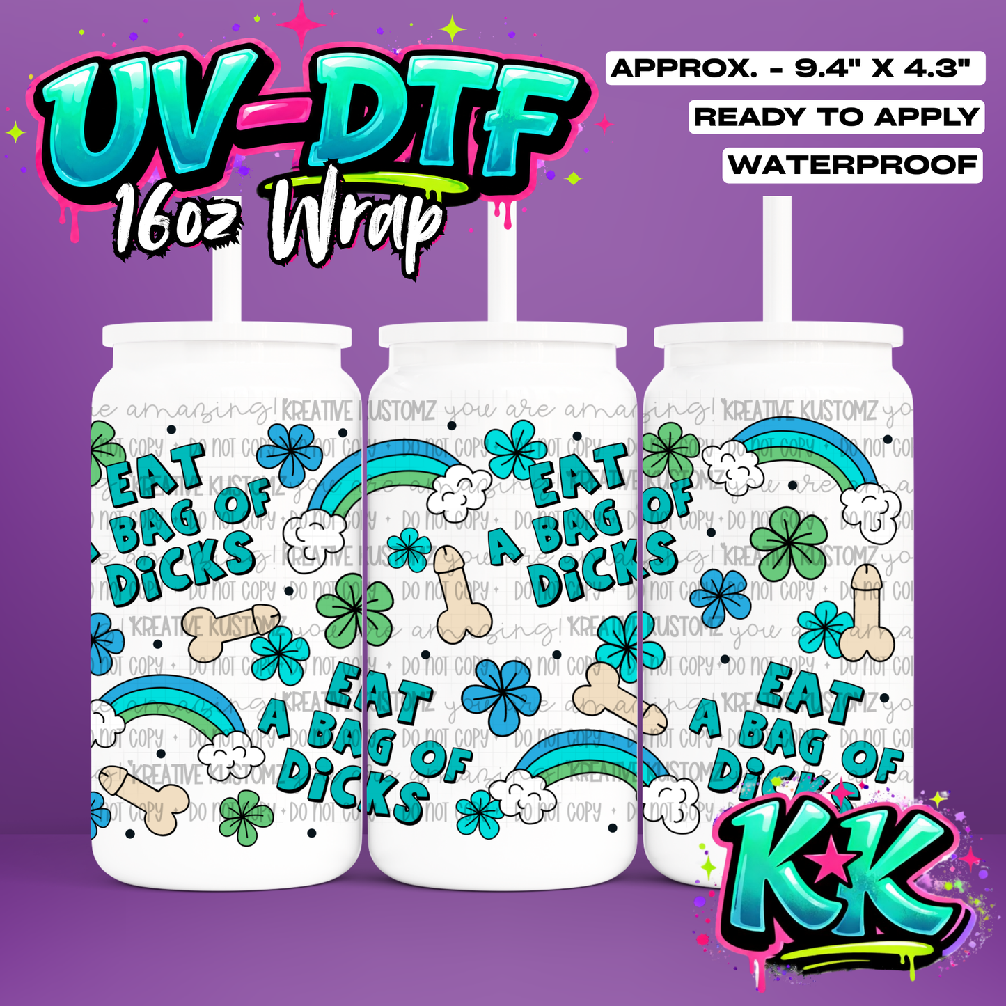 6483 | UV DTF Cup Wrap for 16oz Libbey Glass