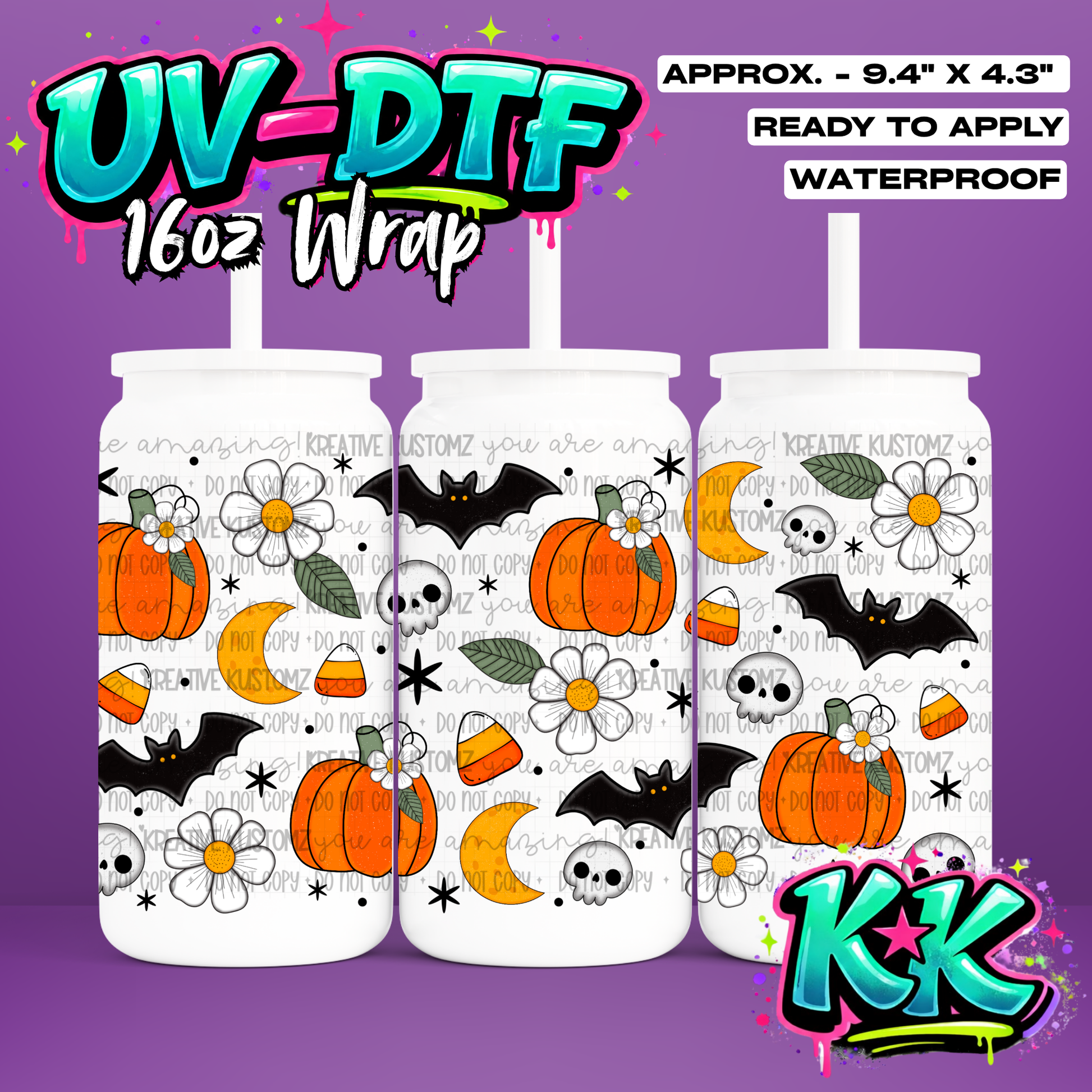 6488 | UV DTF Cup Wrap for 16oz Libbey Glass