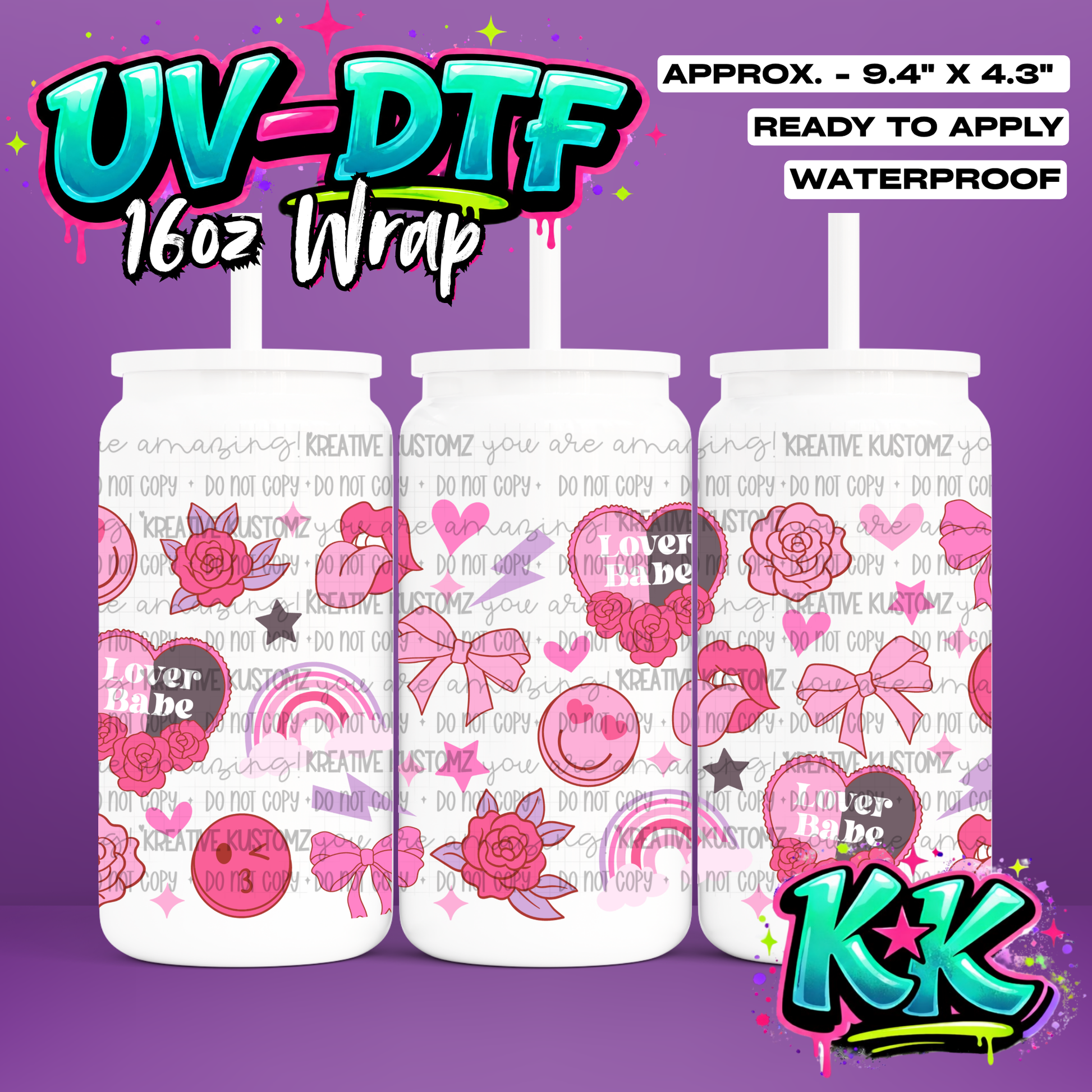 6492 | UV DTF Cup Wrap for 16oz Libbey Glass