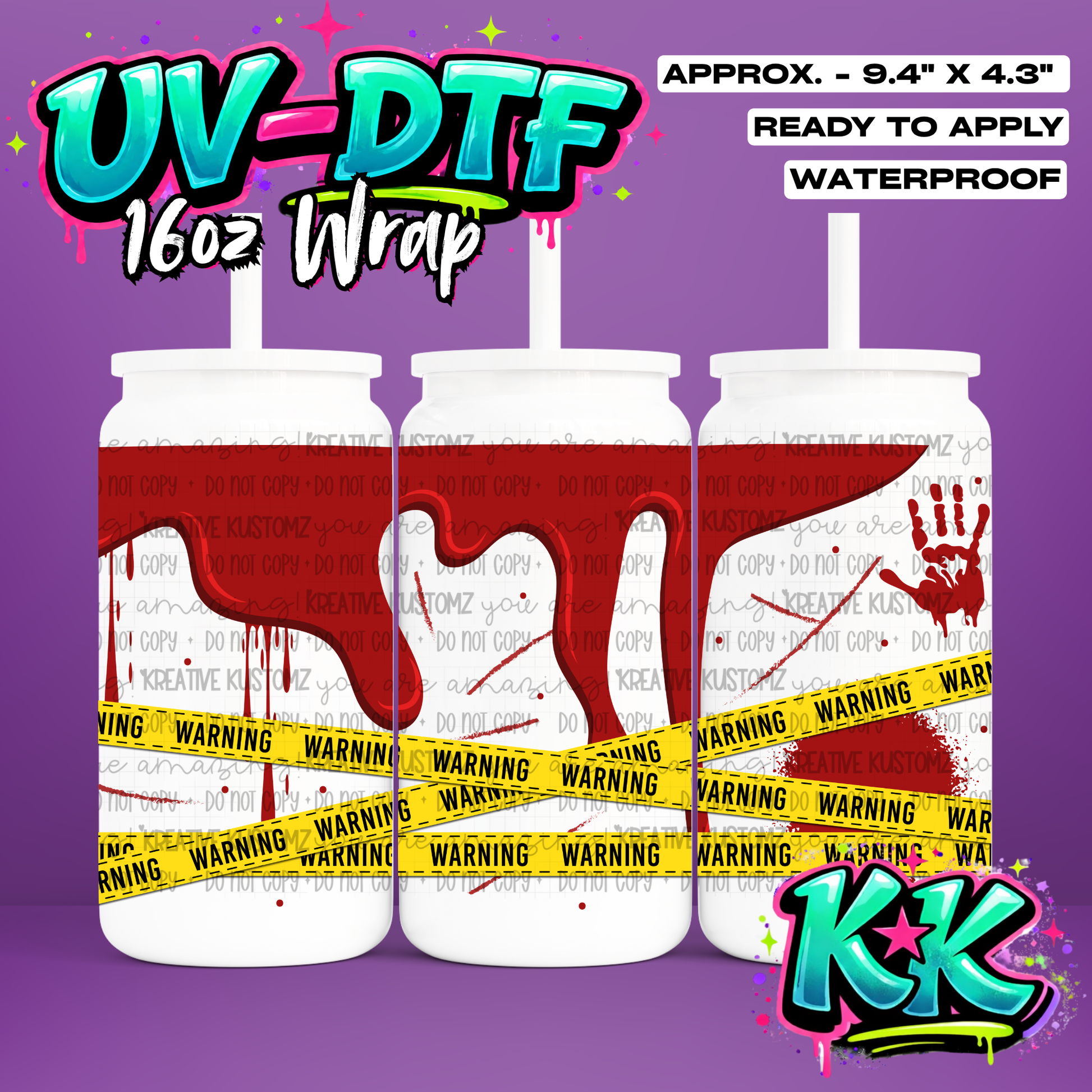 6493 | UV DTF Cup Wrap for 16oz Libbey Glass
