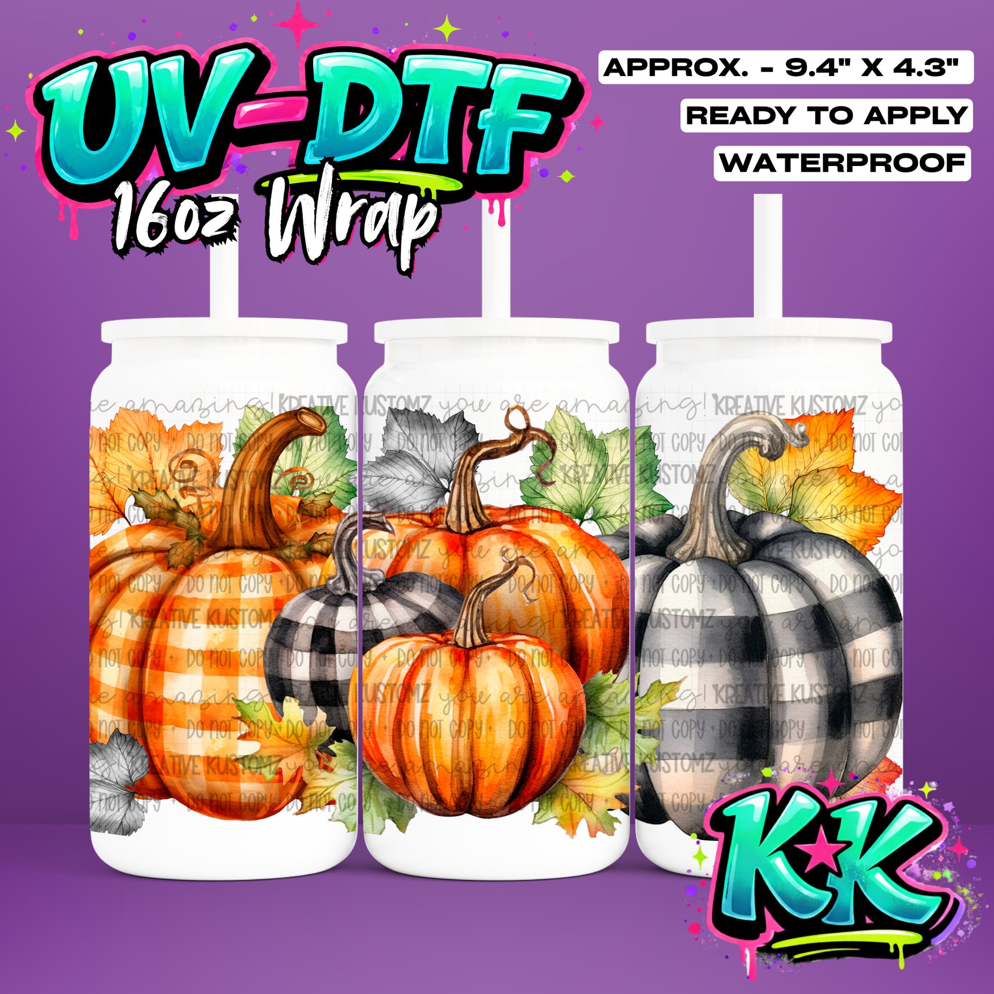 6495 | UV DTF Cup Wrap for 16oz Libbey Glass