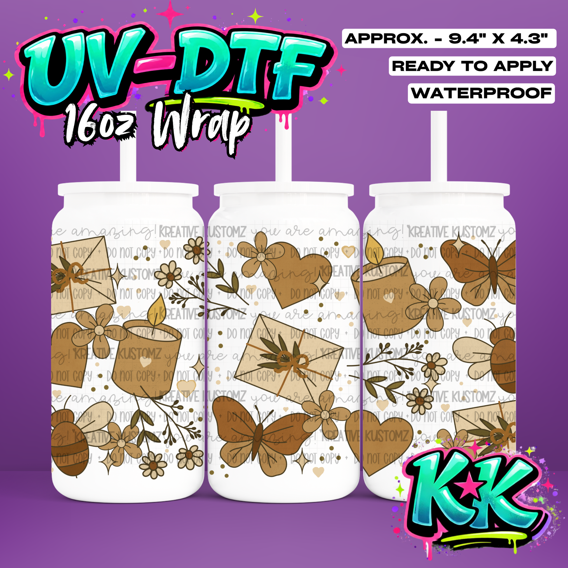 6496 | UV DTF Cup Wrap for 16oz Libbey Glass