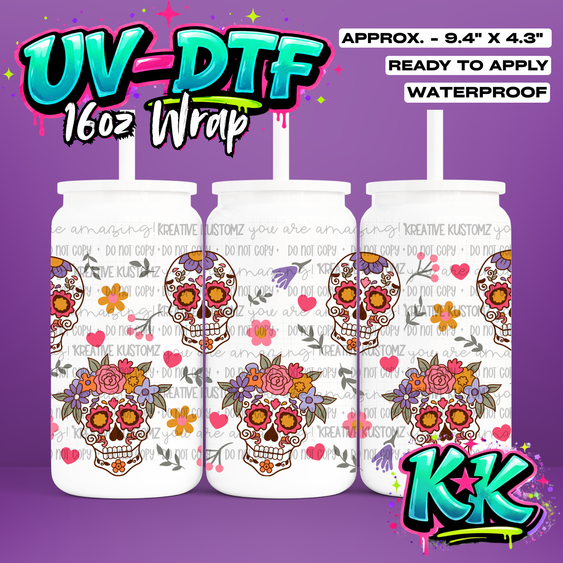 6497 | UV DTF Cup Wrap for 16oz Libbey Glass