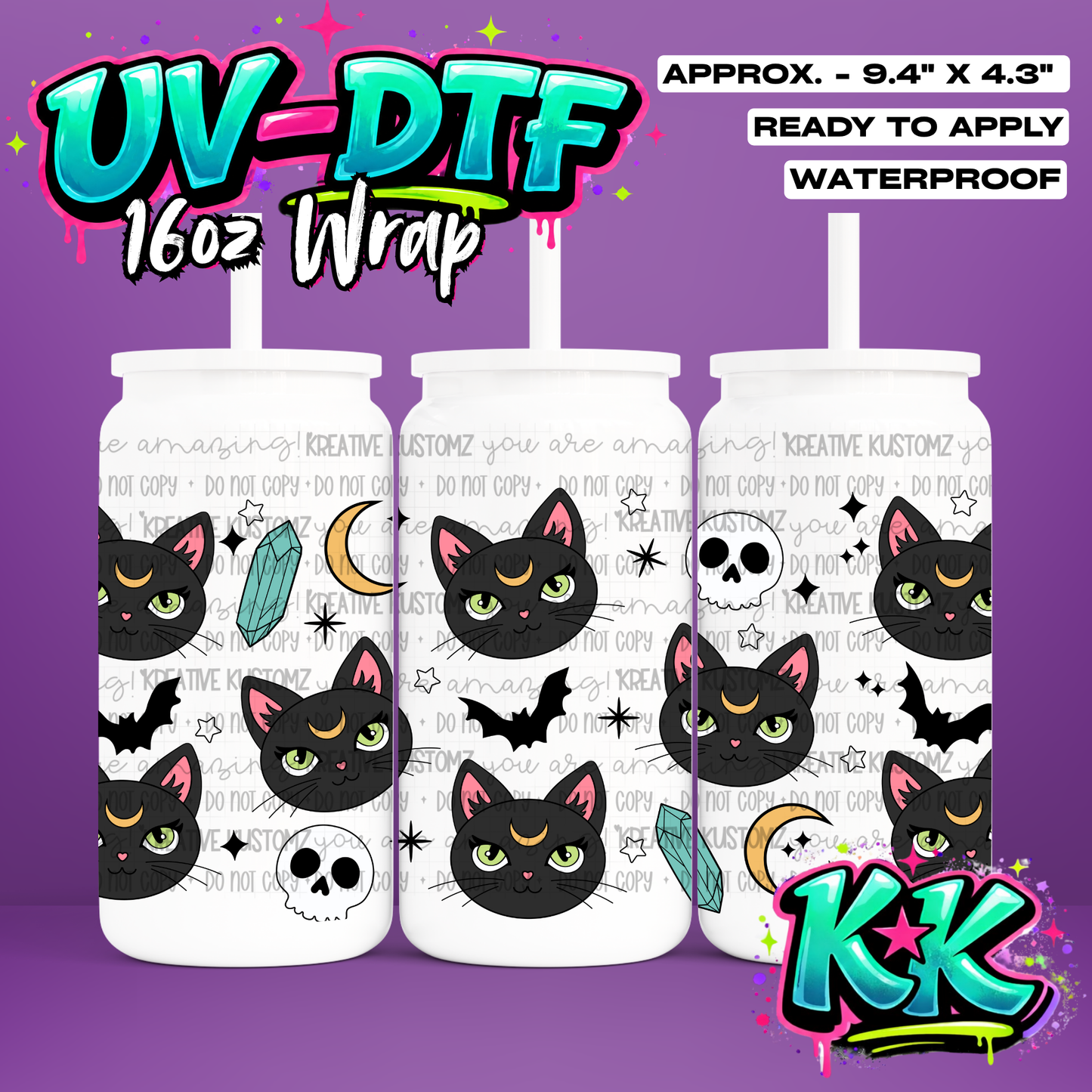 6498 | UV DTF Cup Wrap for 16oz Libbey Glass