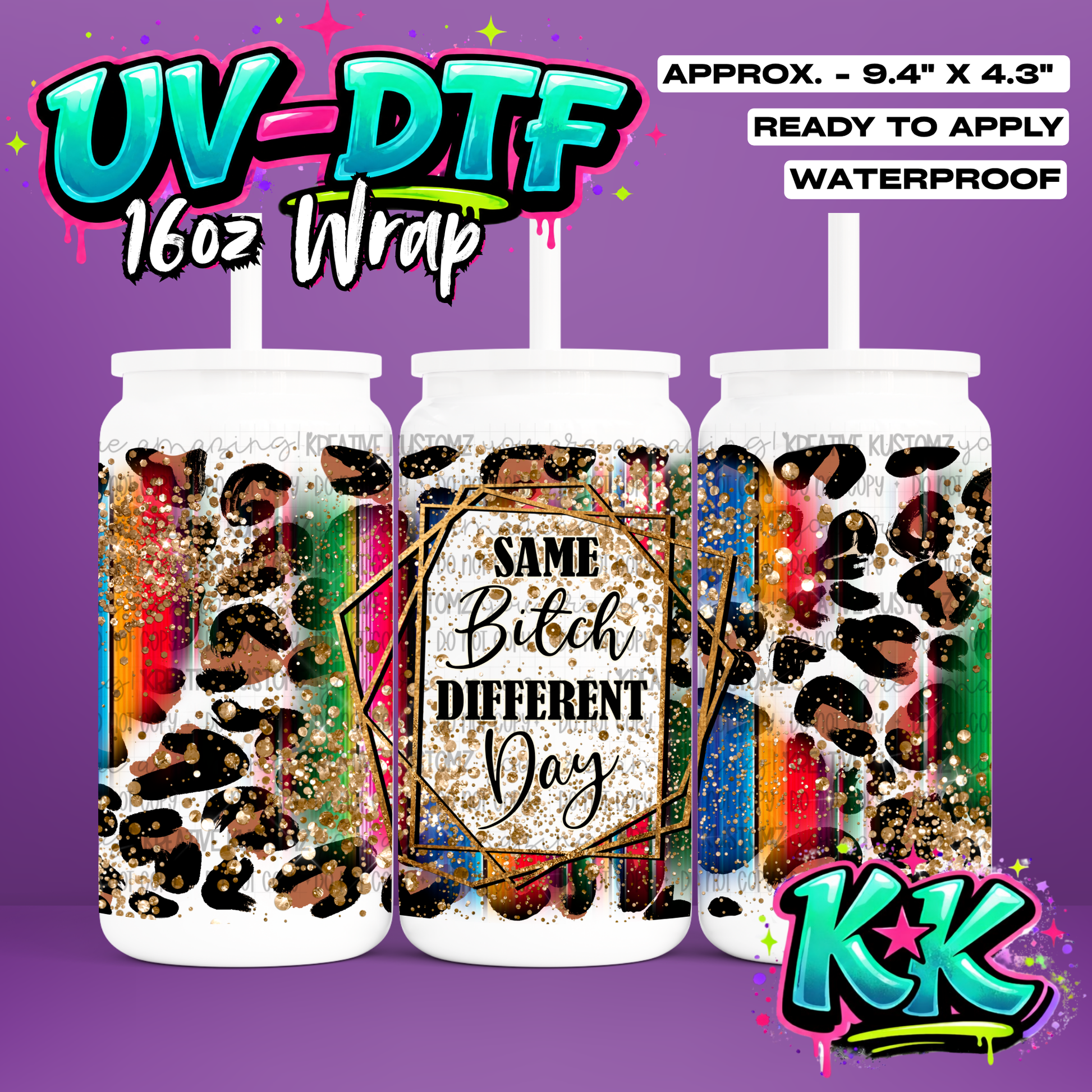 6513 | UV DTF Cup Wrap for 16oz Libbey Glass