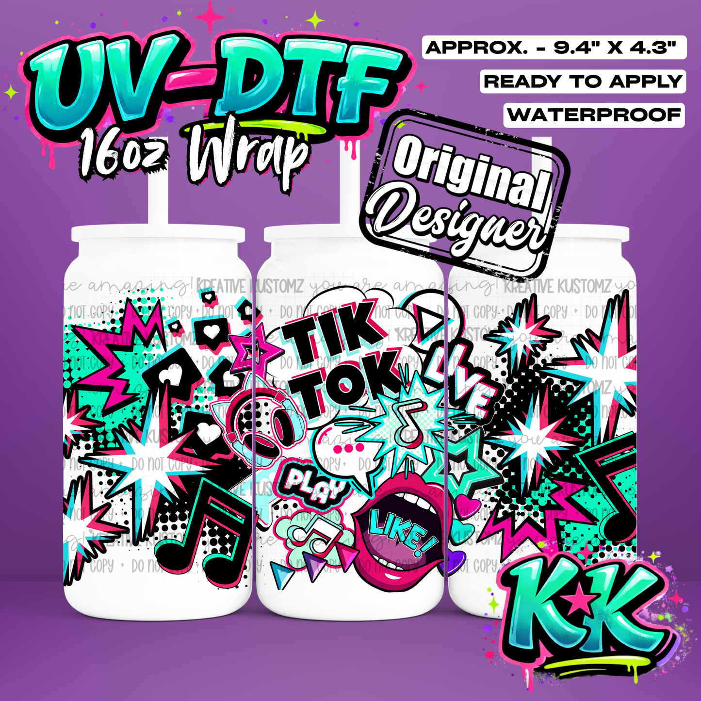 6515 | UV DTF Cup Wrap for 16oz Libbey Glass