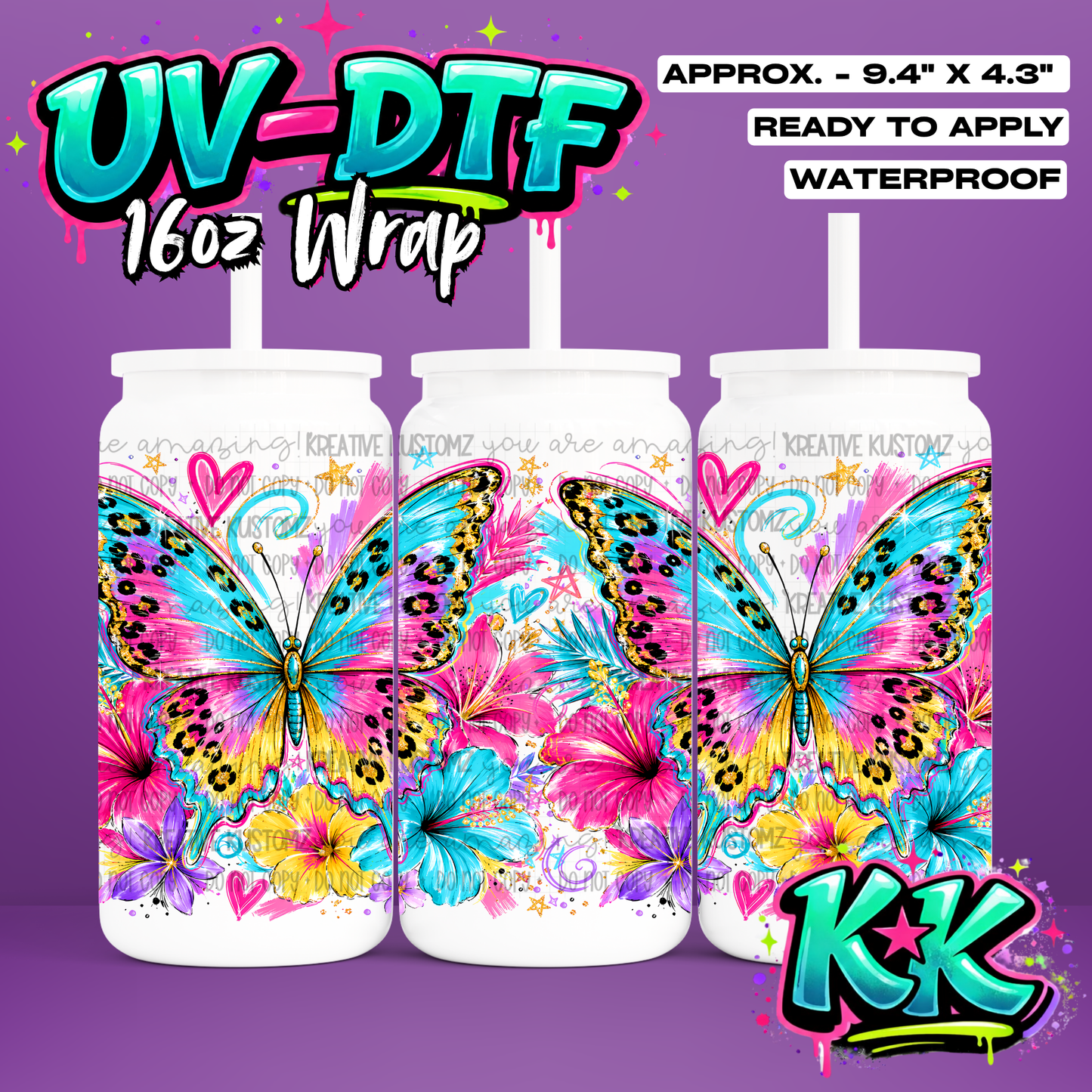 6516 | UV DTF Cup Wrap for 16oz Libbey Glass