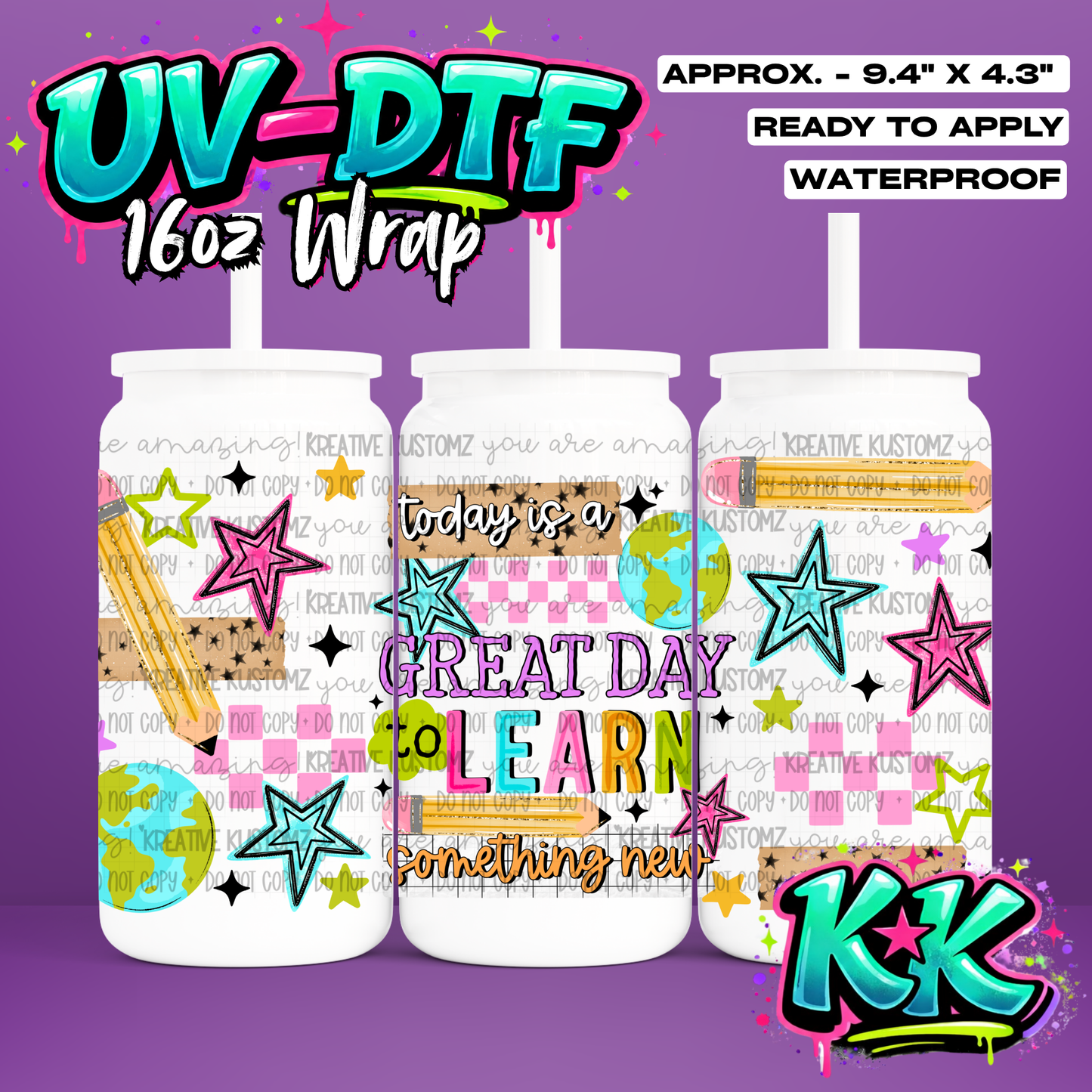 6523 | UV DTF Cup Wrap for 16oz Libbey Glass