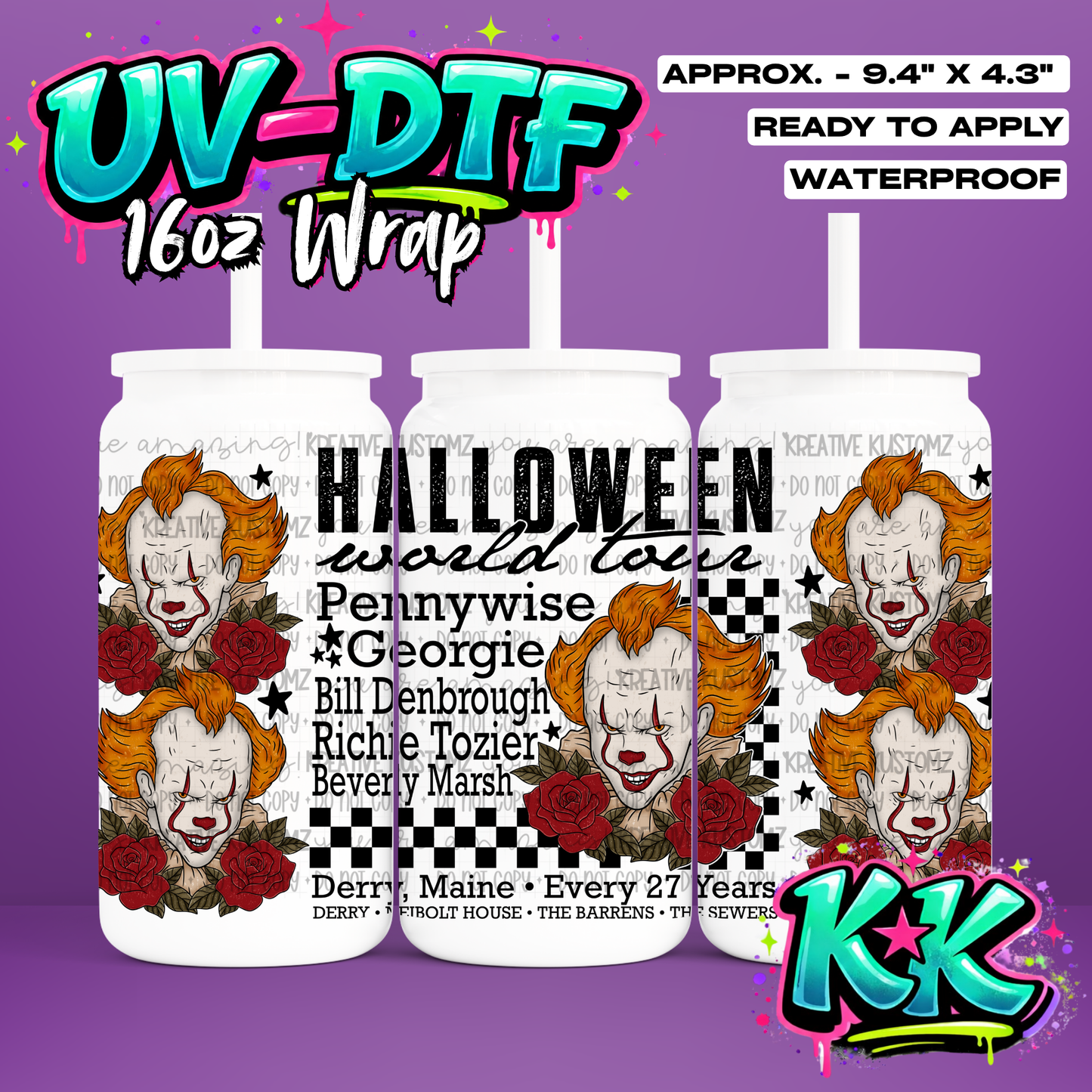6524 | UV DTF Cup Wrap for 16oz Libbey Glass