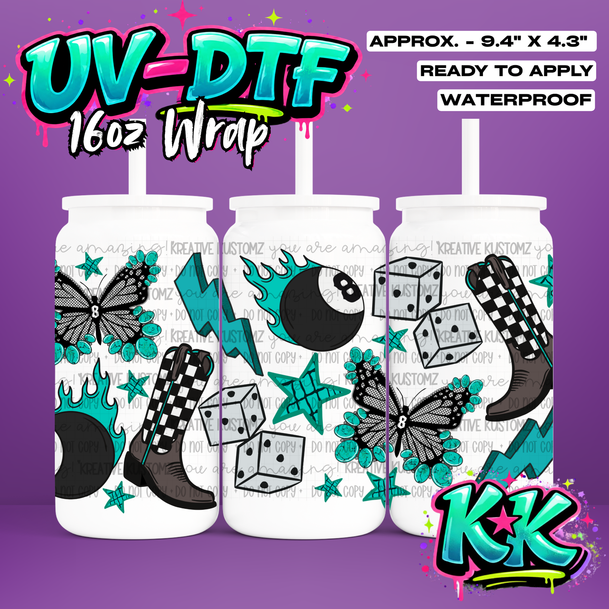 6532 | UV DTF Cup Wrap for 16oz Libbey Glass