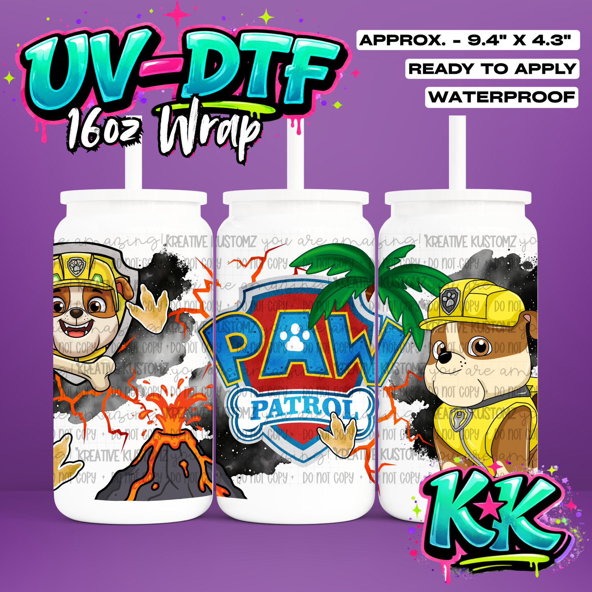 6541 | UV DTF Cup Wrap for 16oz Libbey Glass