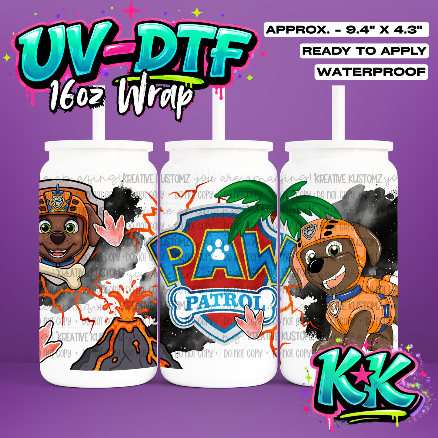 6542 | UV DTF Cup Wrap for 16oz Libbey Glass