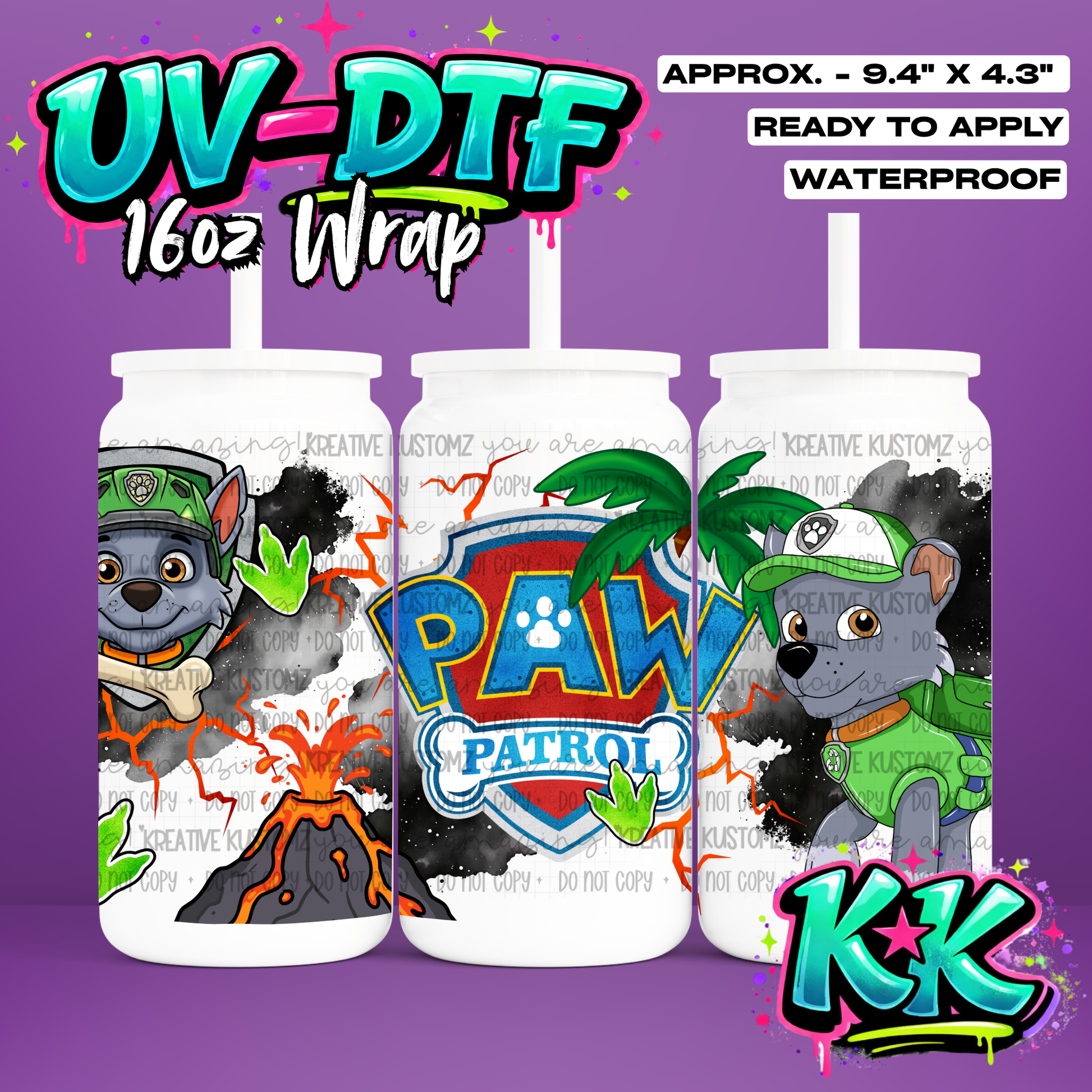 6543 | UV DTF Cup Wrap for 16oz Libbey Glass