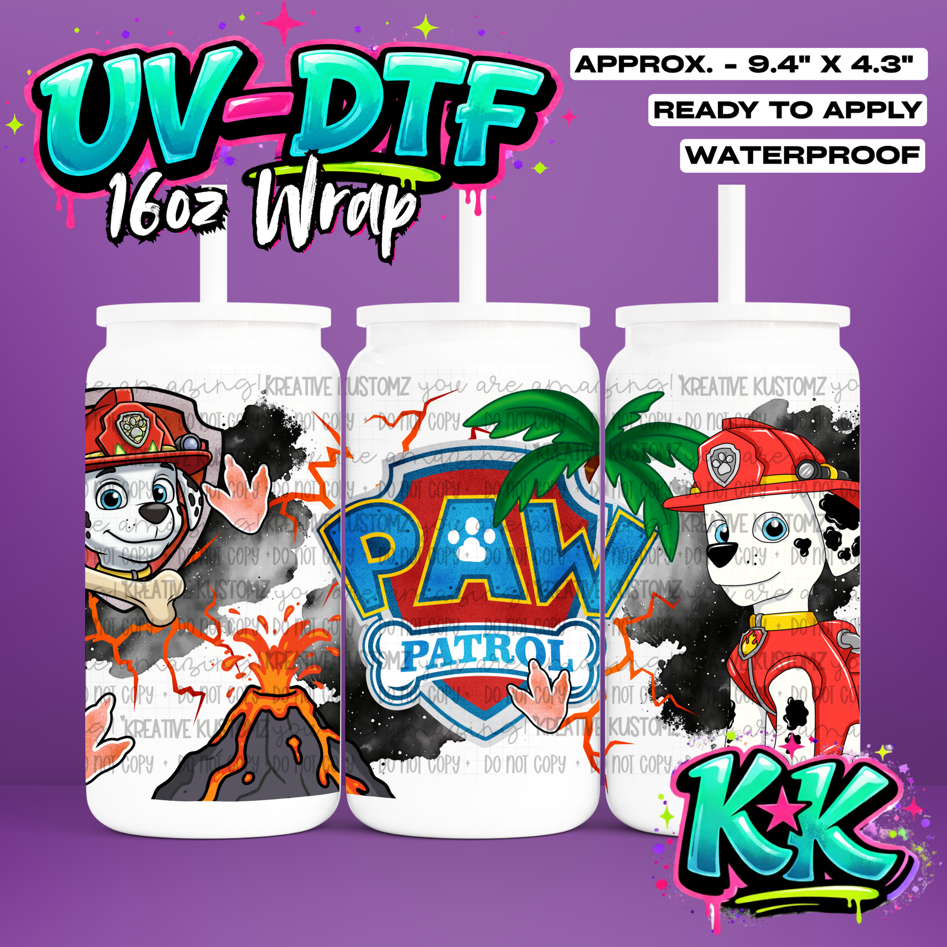 6545 | UV DTF Cup Wrap for 16oz Libbey Glass