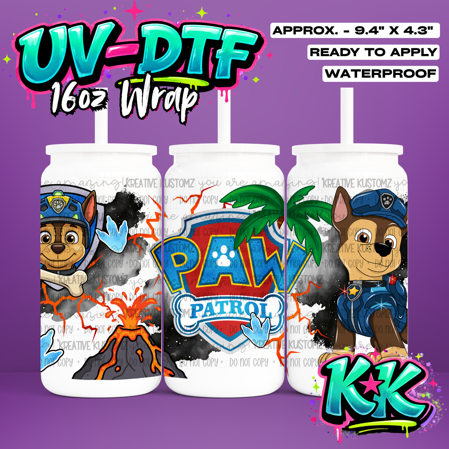 6546 | UV DTF Cup Wrap for 16oz Libbey Glass