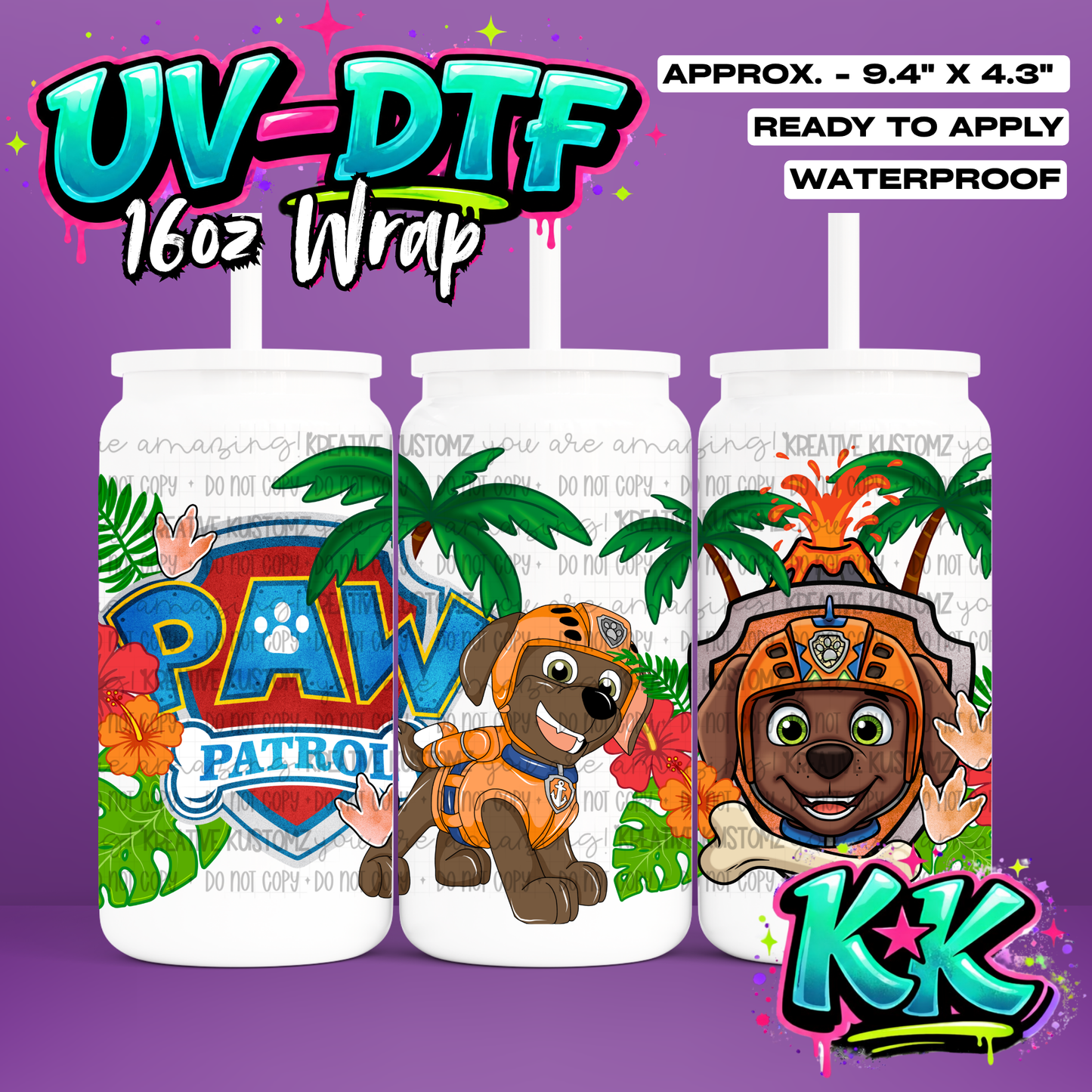 6547 | UV DTF Cup Wrap for 16oz Libbey Glass