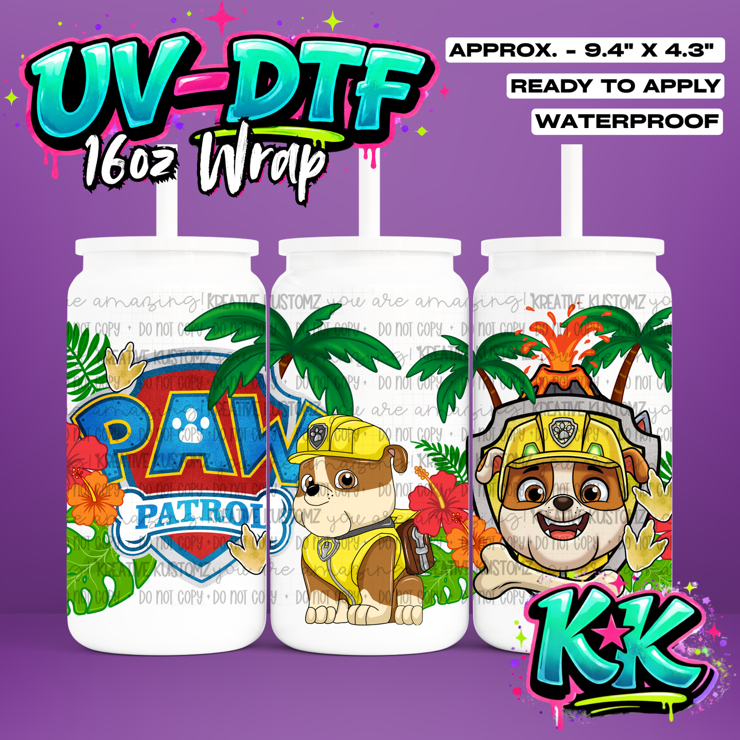 6548 | UV DTF Cup Wrap for 16oz Libbey Glass