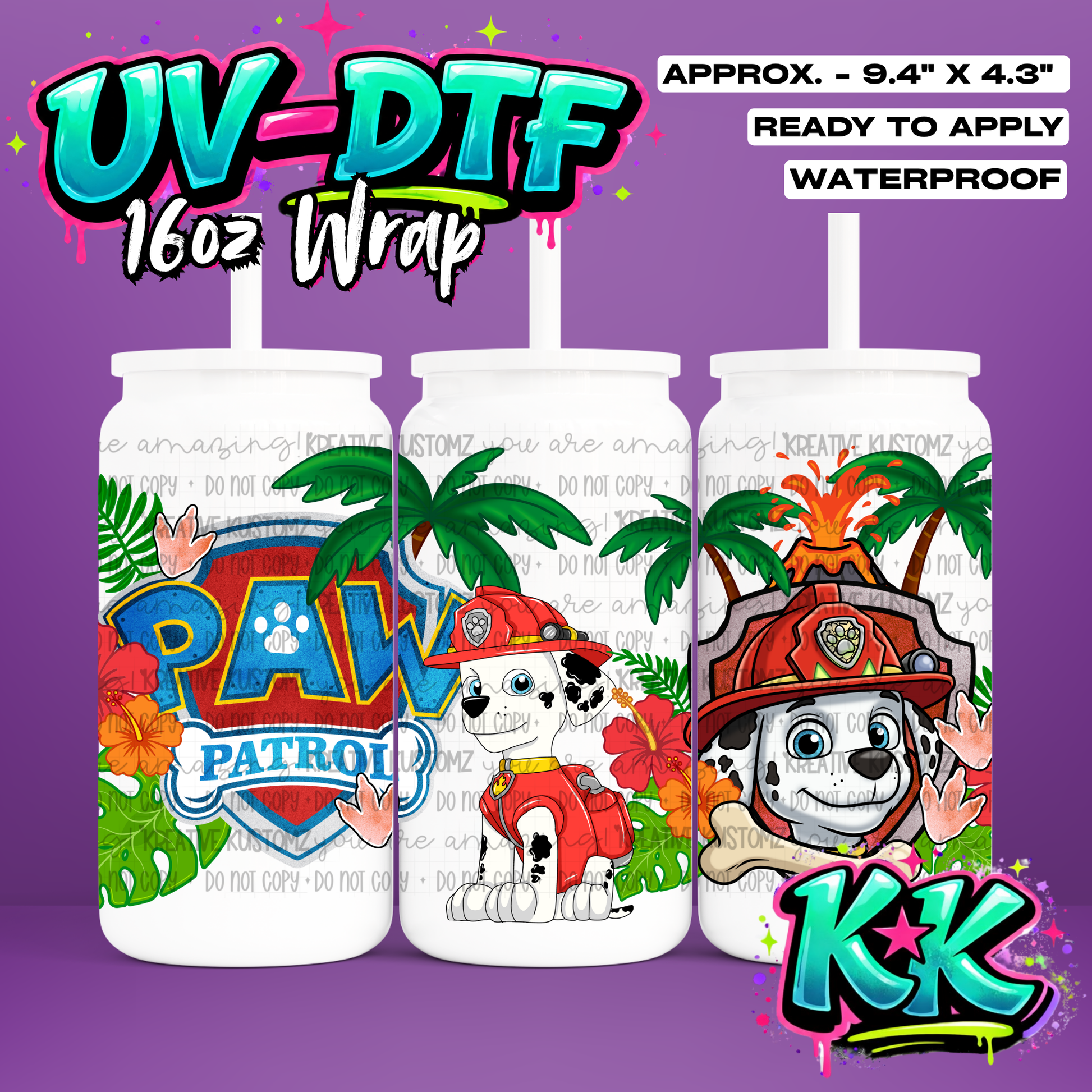 6549 | UV DTF Cup Wrap for 16oz Libbey Glass