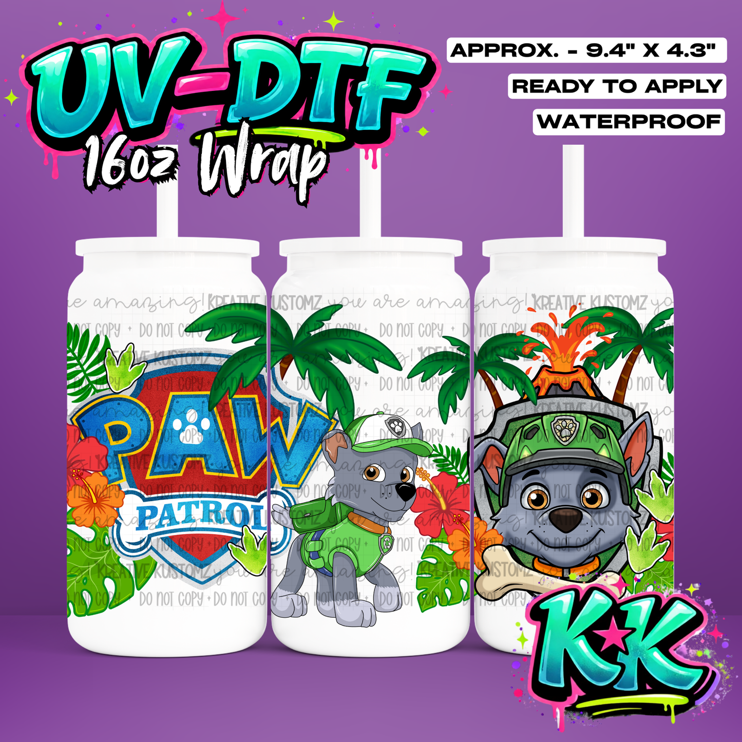 6550 | UV DTF Cup Wrap for 16oz Libbey Glass