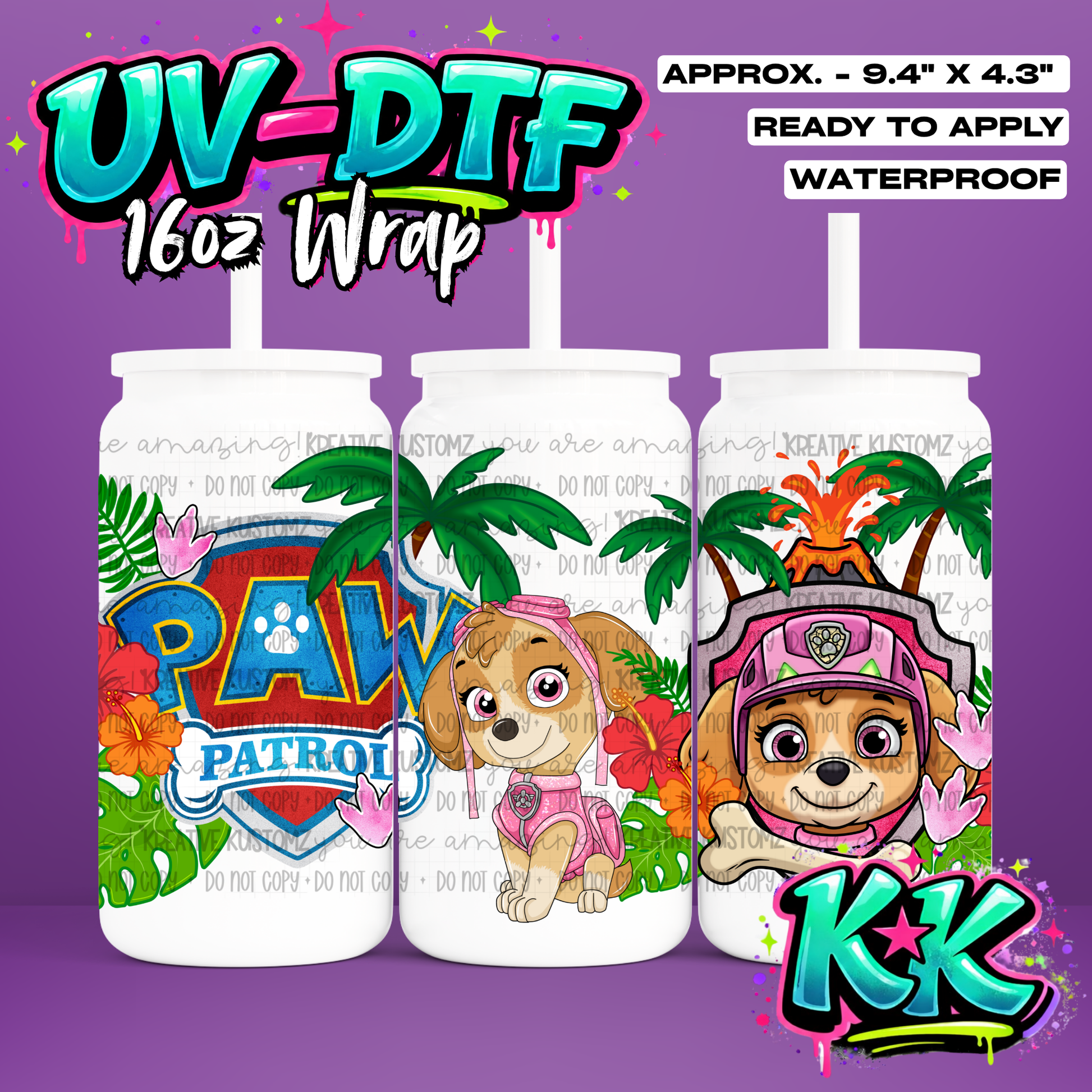 6551 | UV DTF Cup Wrap for 16oz Libbey Glass