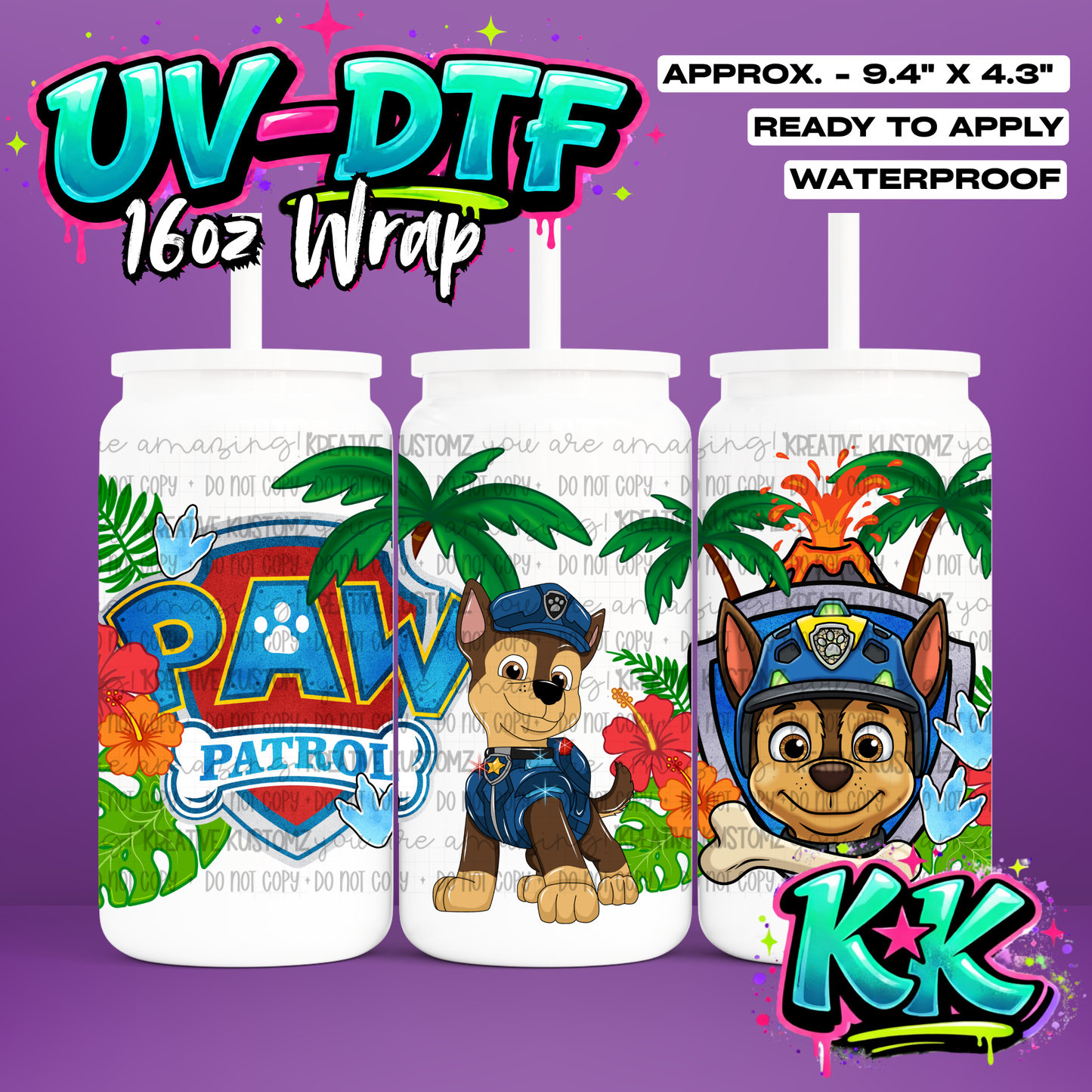 6552 | UV DTF Cup Wrap for 16oz Libbey Glass