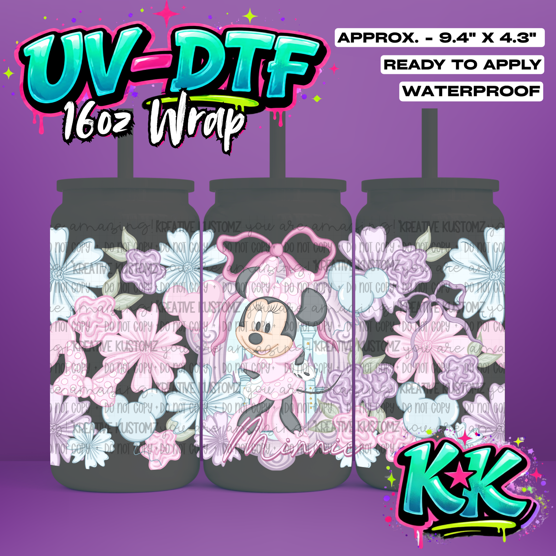 6558 | UV DTF Cup Wrap for 16oz Libbey Glass