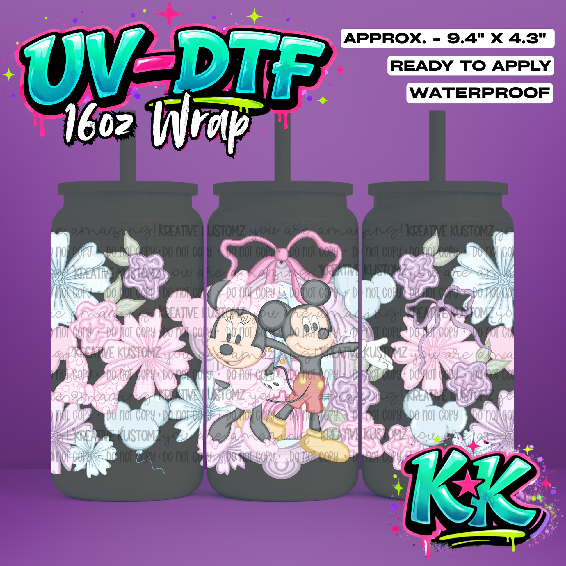 6559 | UV DTF Cup Wrap for 16oz Libbey Glass