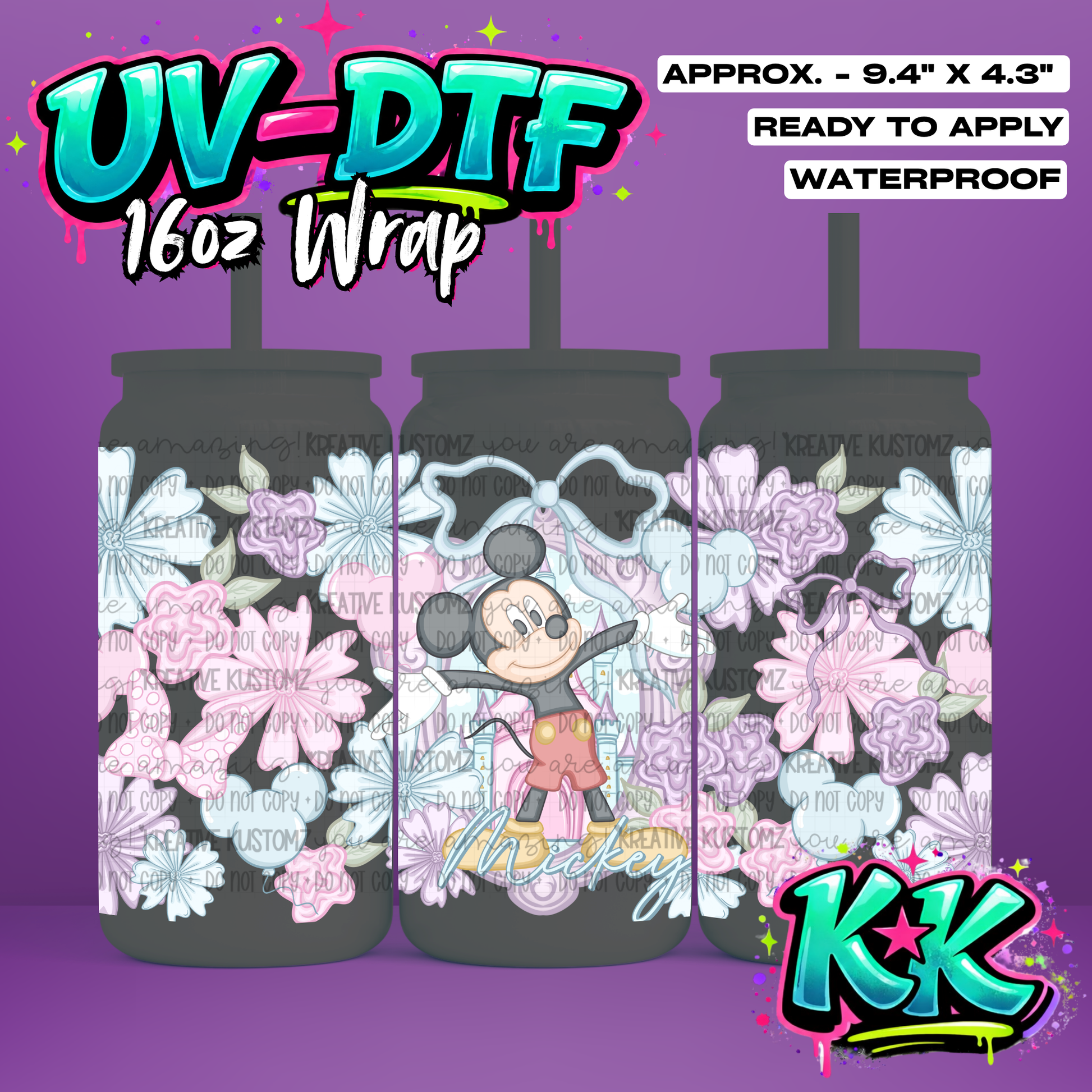 6560 | UV DTF Cup Wrap for 16oz Libbey Glass