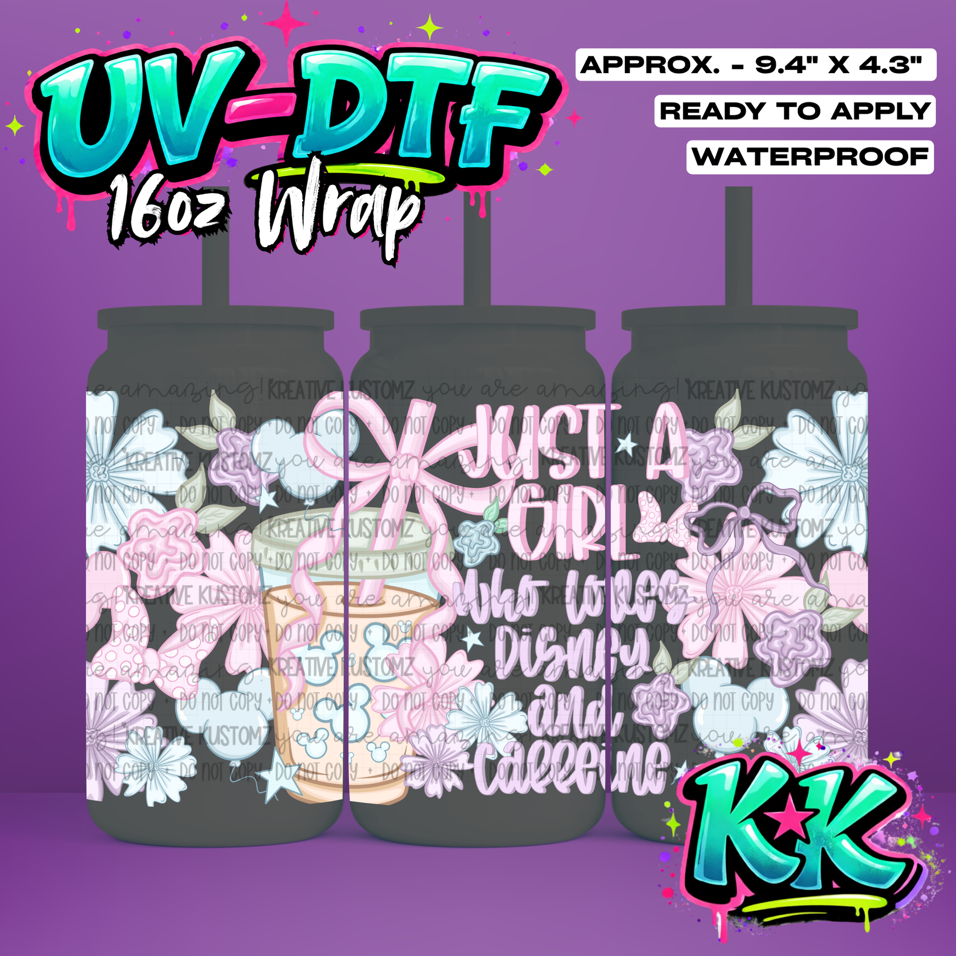 6564 | UV DTF Cup Wrap for 16oz Libbey Glass