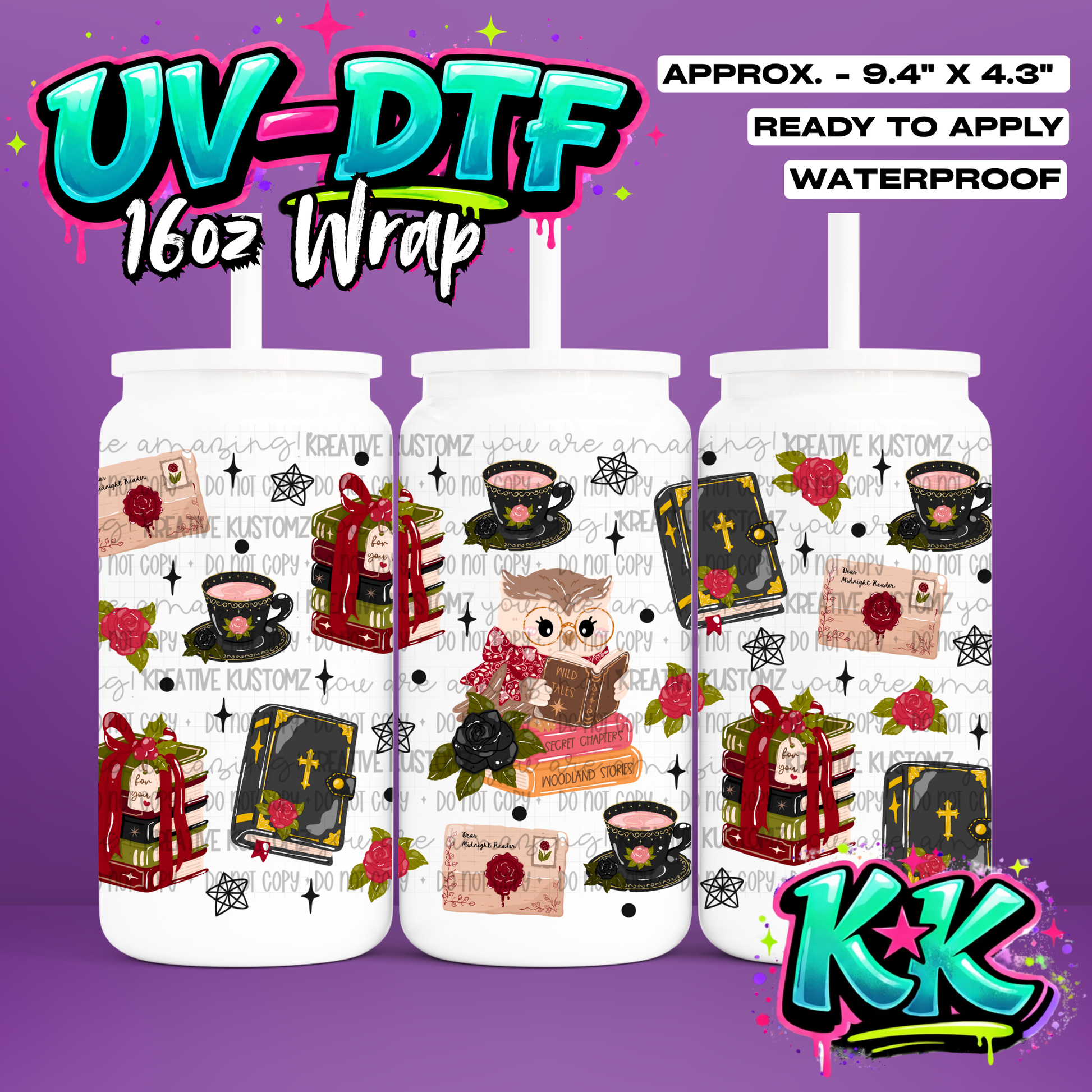 6580 | UV DTF Cup Wrap for 16oz Libbey Glass