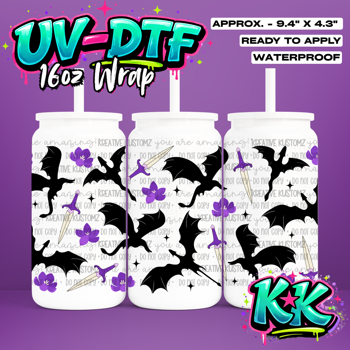 6581 | UV DTF Cup Wrap for 16oz Libbey Glass
