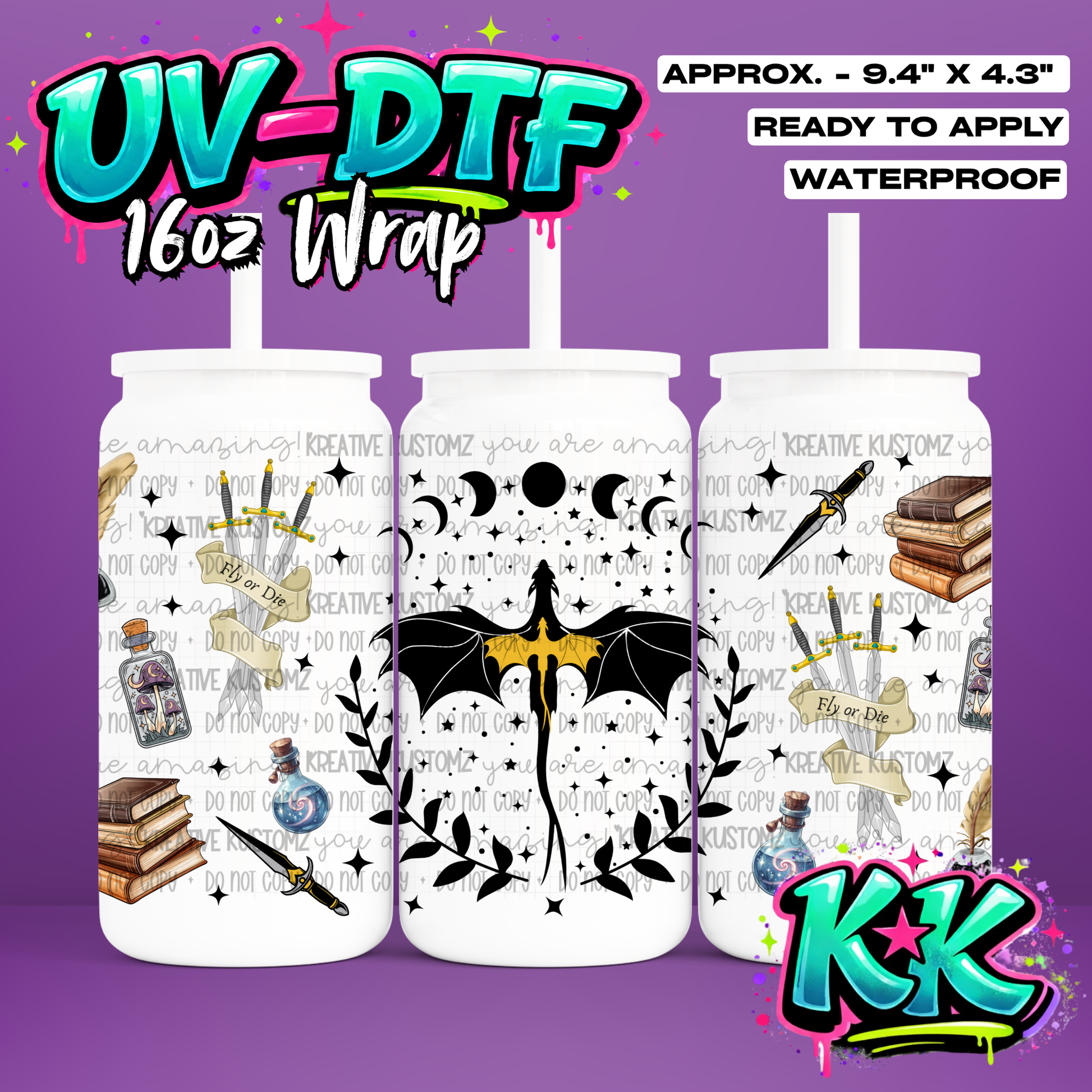 6583 | UV DTF Cup Wrap for 16oz Libbey Glass