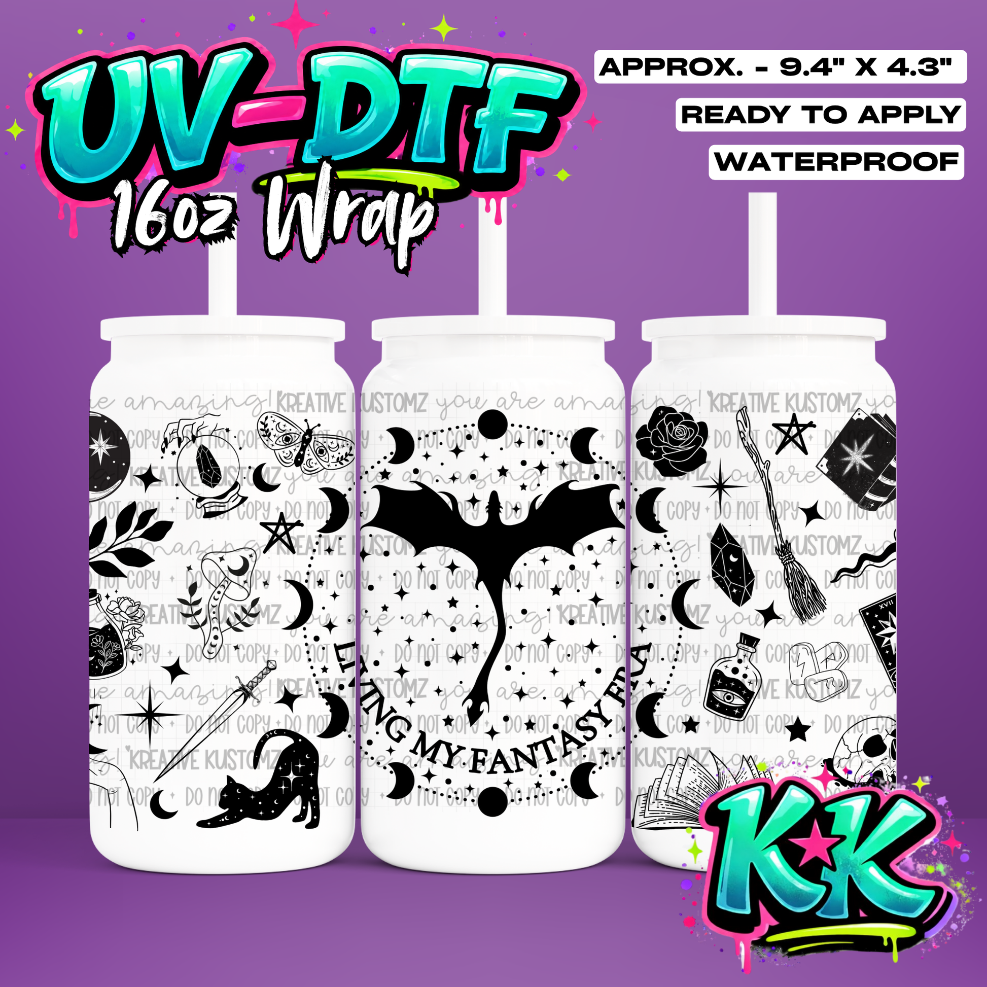 6584 | UV DTF Cup Wrap for 16oz Libbey Glass