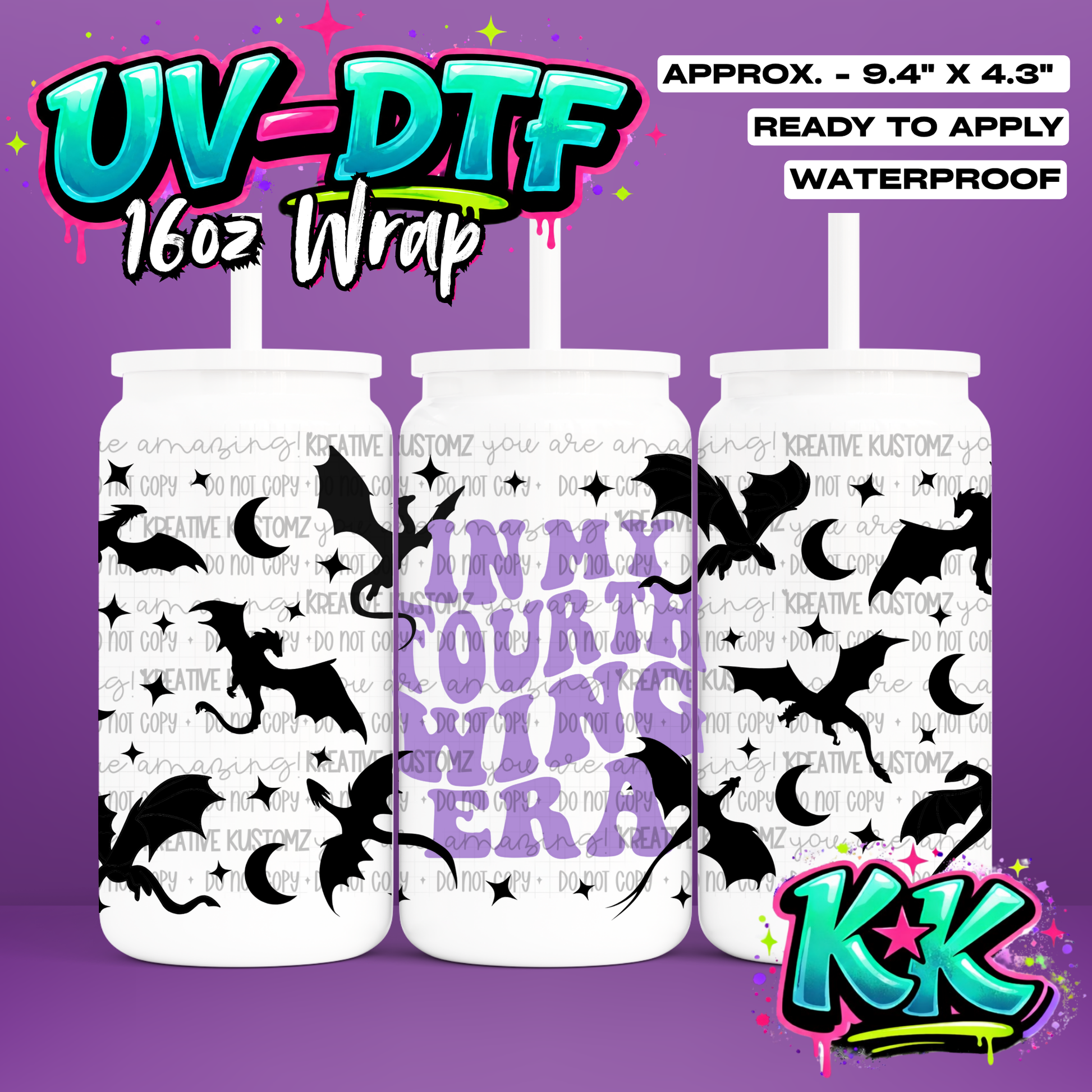 6585 | UV DTF Cup Wrap for 16oz Libbey Glass