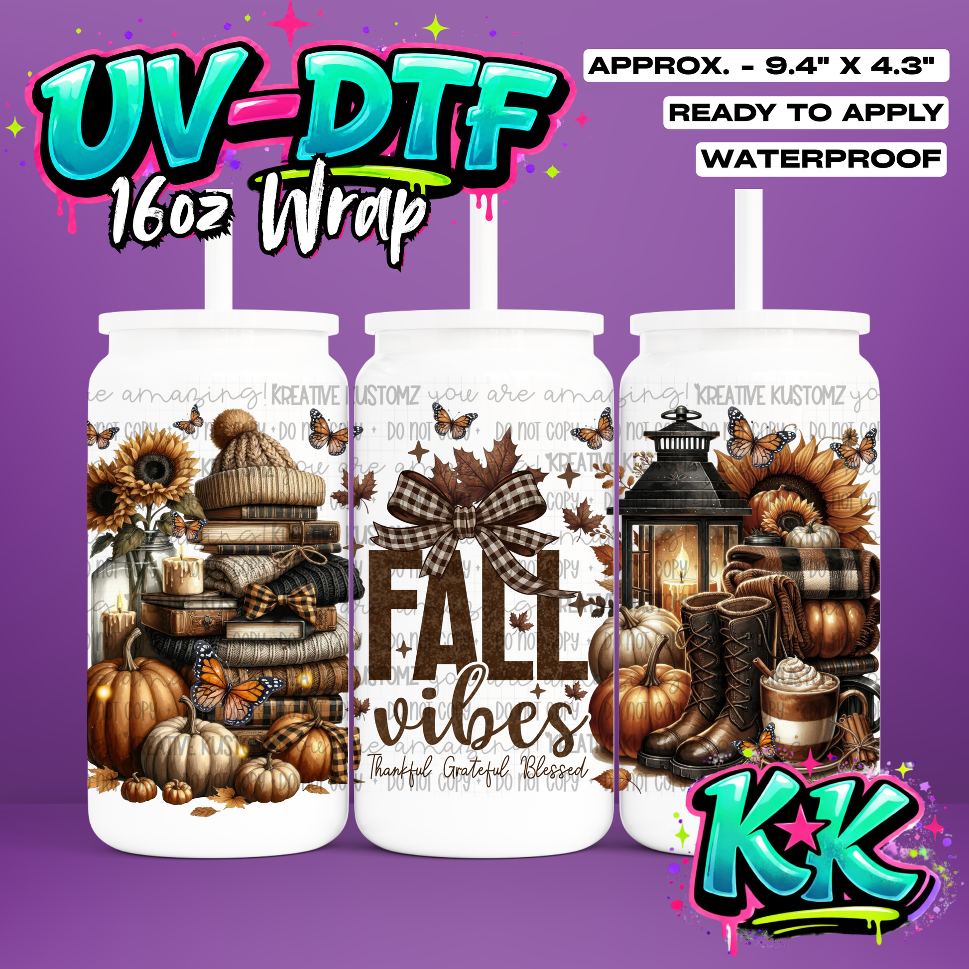 6586 | UV DTF Cup Wrap for 16oz Libbey Glass