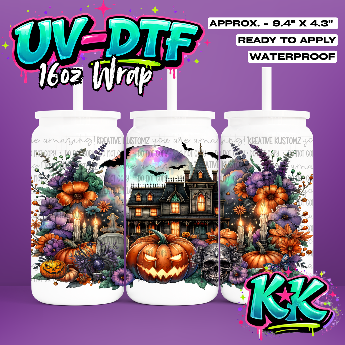 6590 | UV DTF Cup Wrap for 16oz Libbey Glass