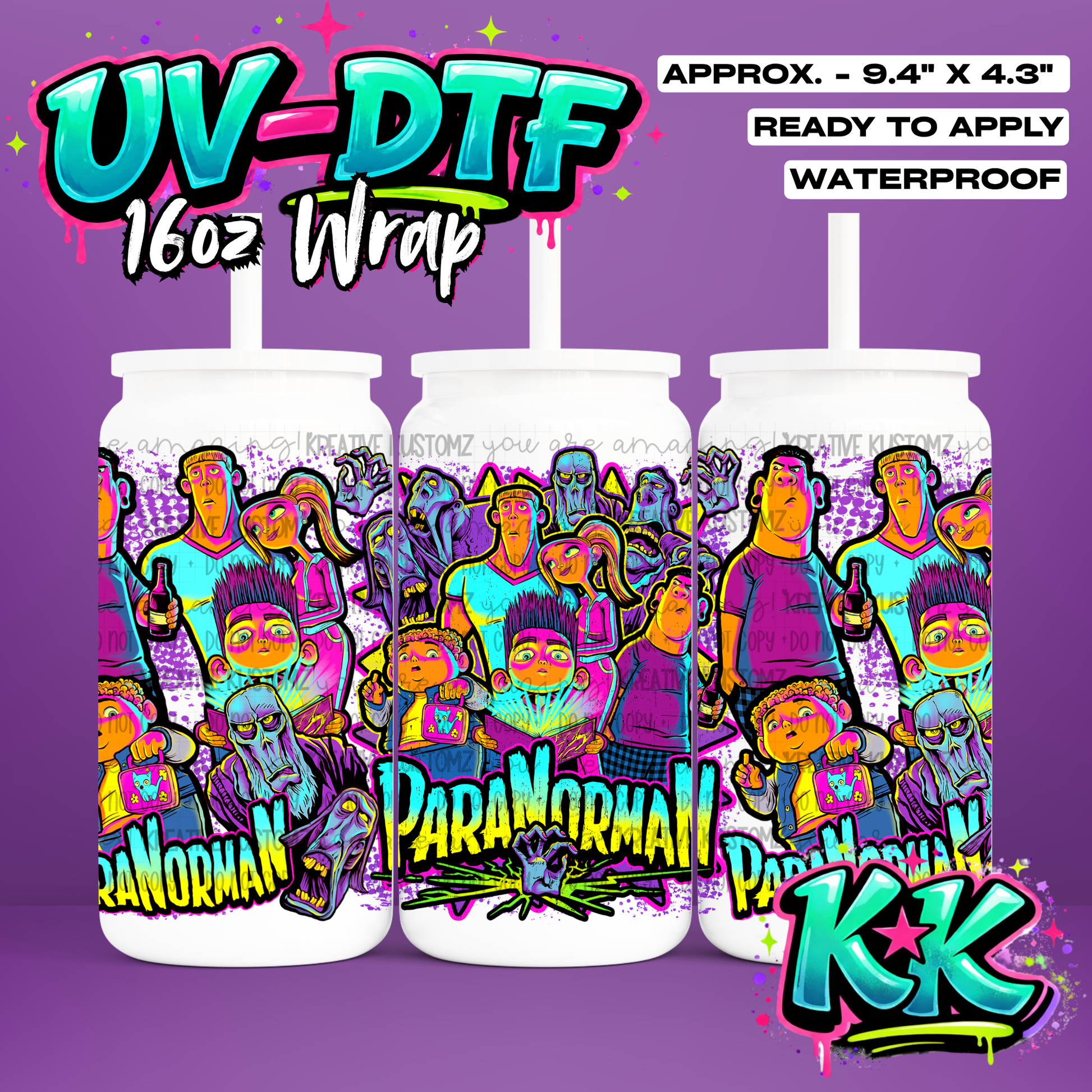 6595 | UV DTF Cup Wrap for 16oz Libbey Glass