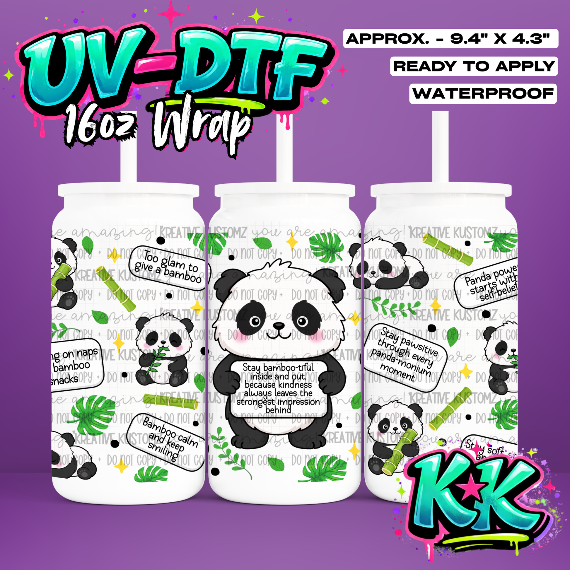 6598 | UV DTF Cup Wrap for 16oz Libbey Glass