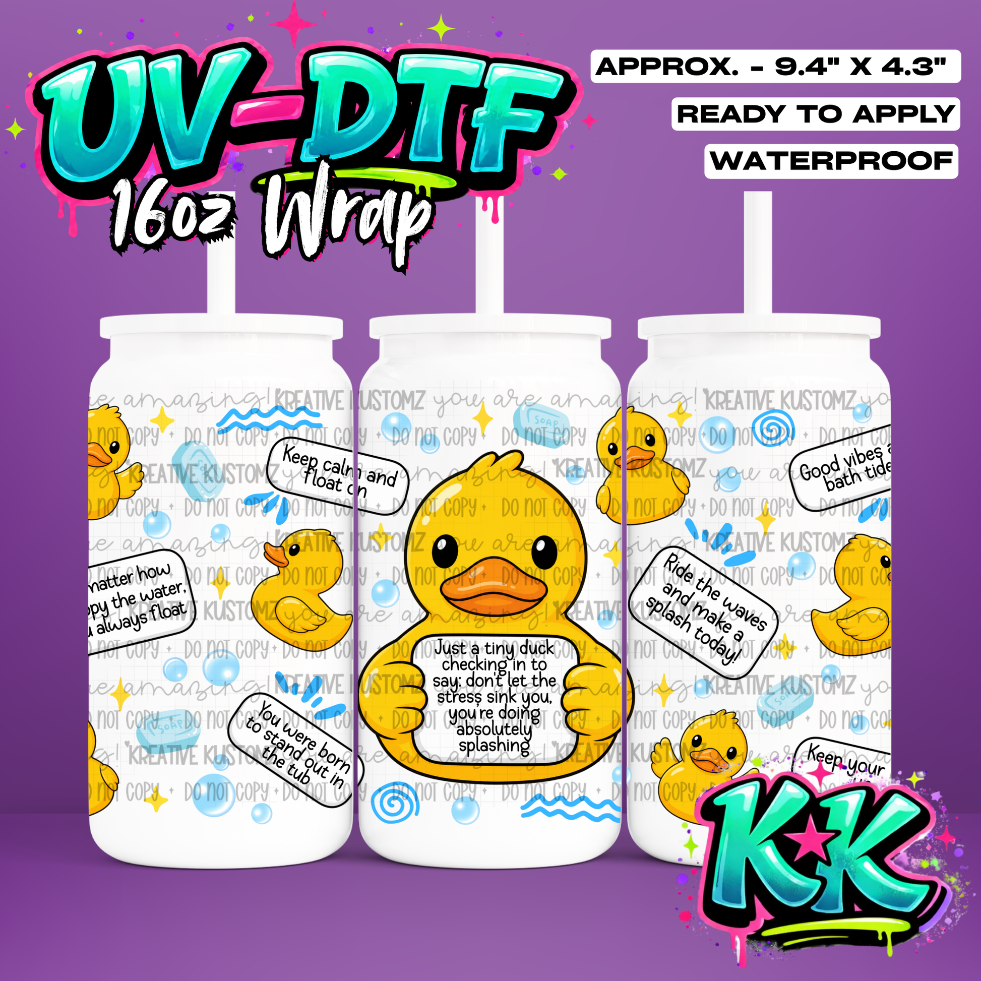 6599 | UV DTF Cup Wrap for 16oz Libbey Glass