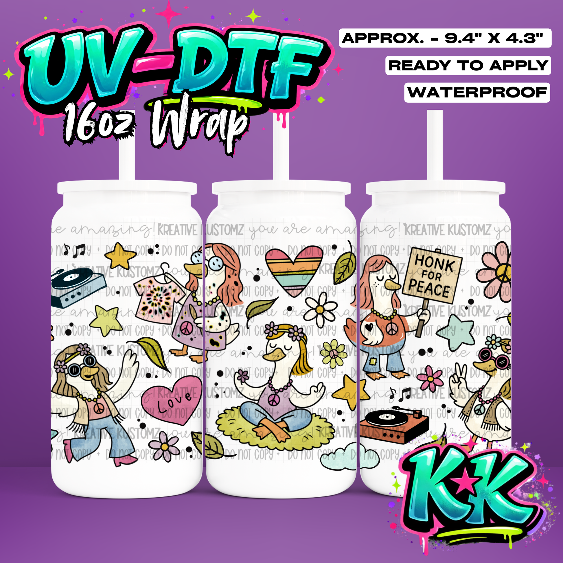 6600 | UV DTF Cup Wrap for 16oz Libbey Glass