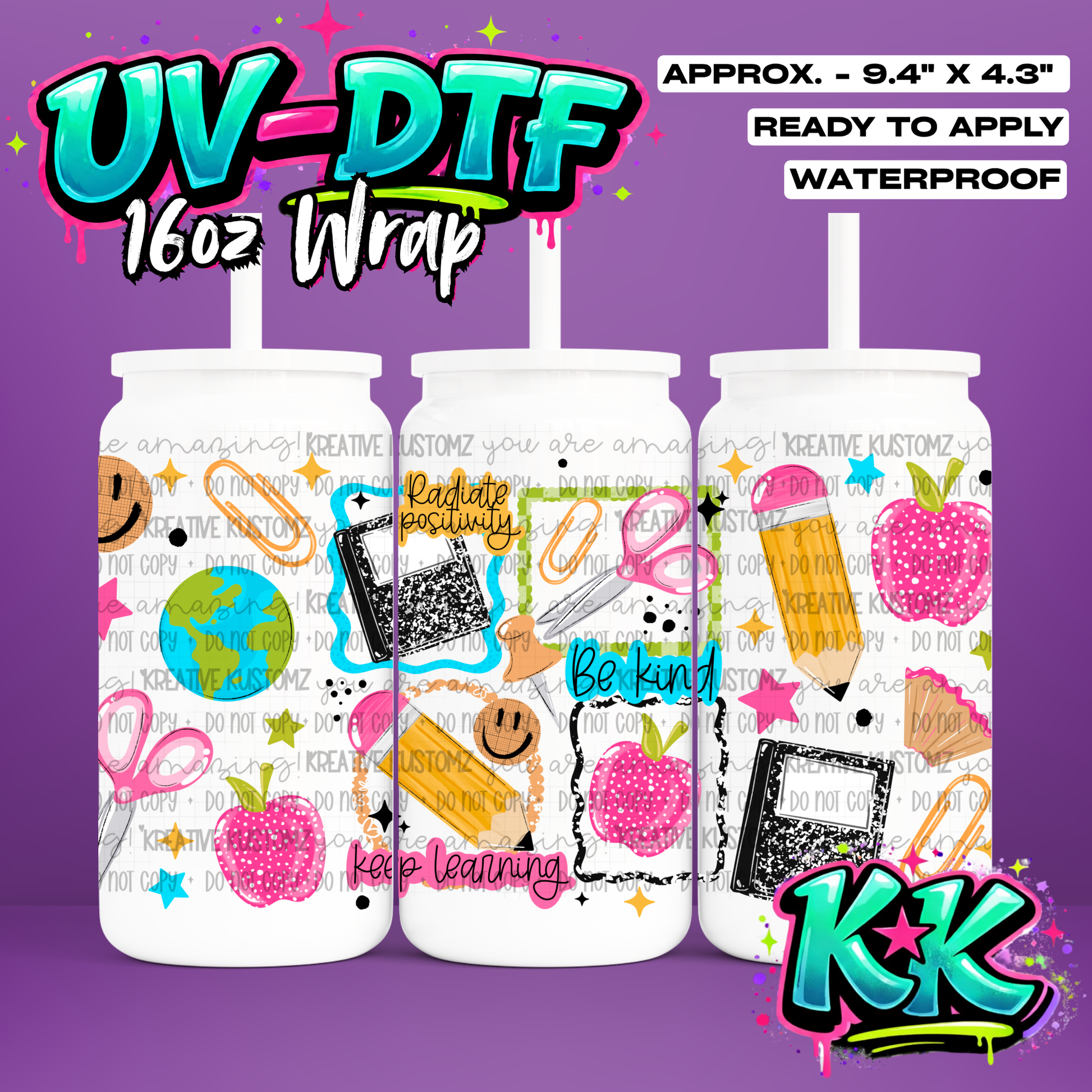 6606 | UV DTF Cup Wrap for 16oz Libbey Glass