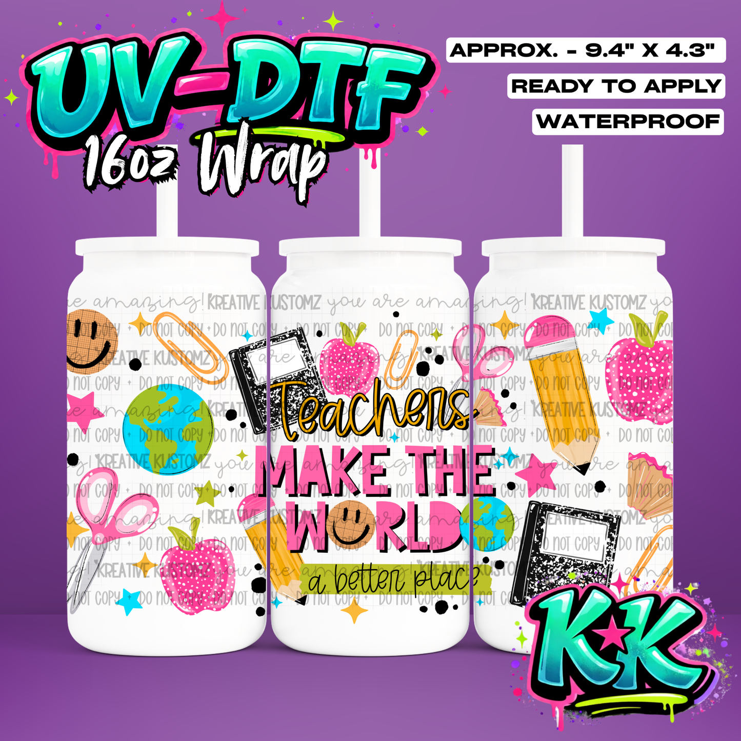 6608 | UV DTF Cup Wrap for 16oz Libbey Glass